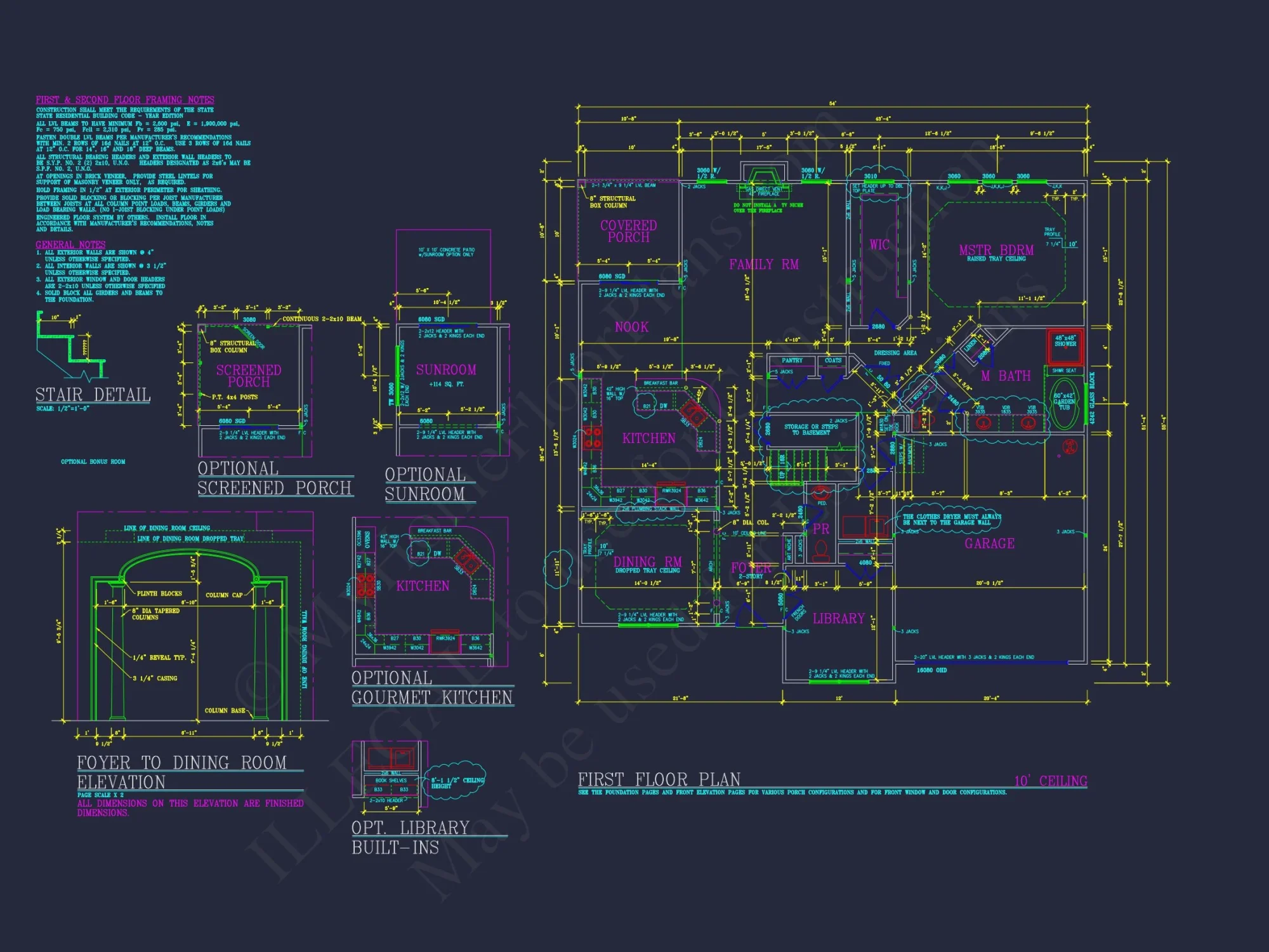 Elegant house Plan: Detailed Blueprints, CAD Designs & Floor Plans
