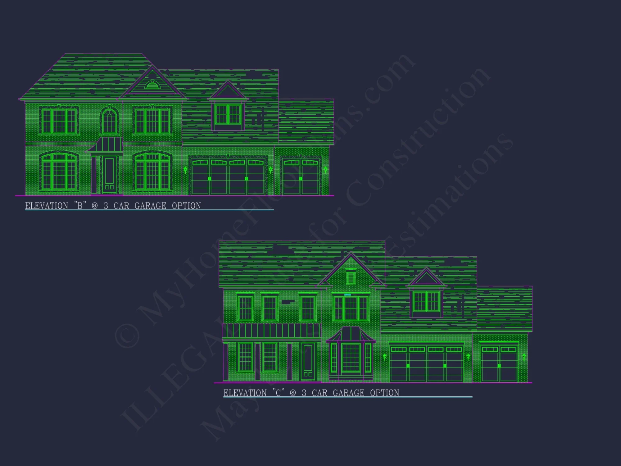 Elegant house Plan: Detailed Blueprints, CAD Designs & Floor Plans