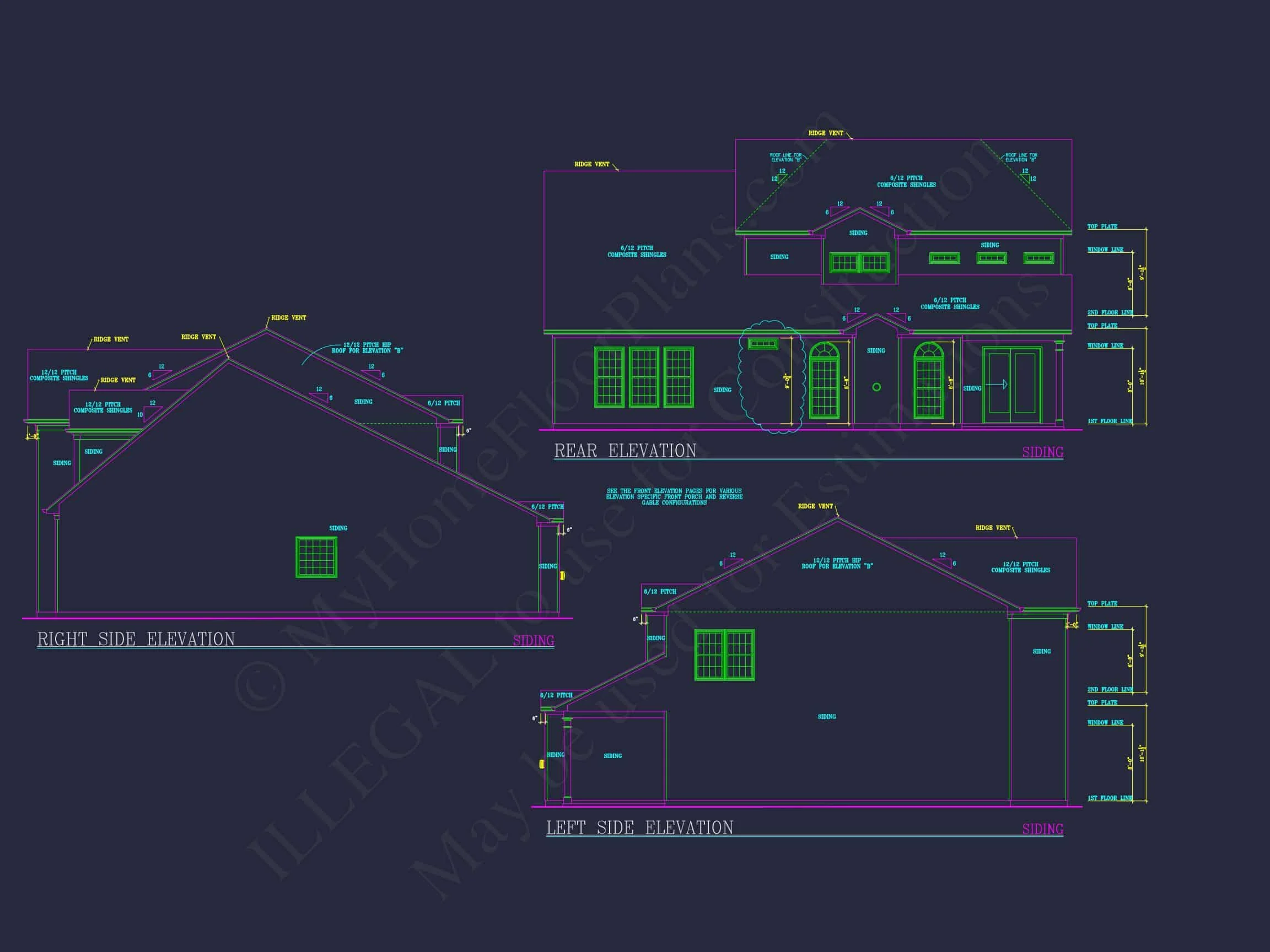 8-1523 HOUSE PLAN - Elegant House Plan: Detailed Blueprints, CAD Designs & Floor Plans 5 Elegant house Plan: Detailed Blueprints, CAD Designs & Floor Plans