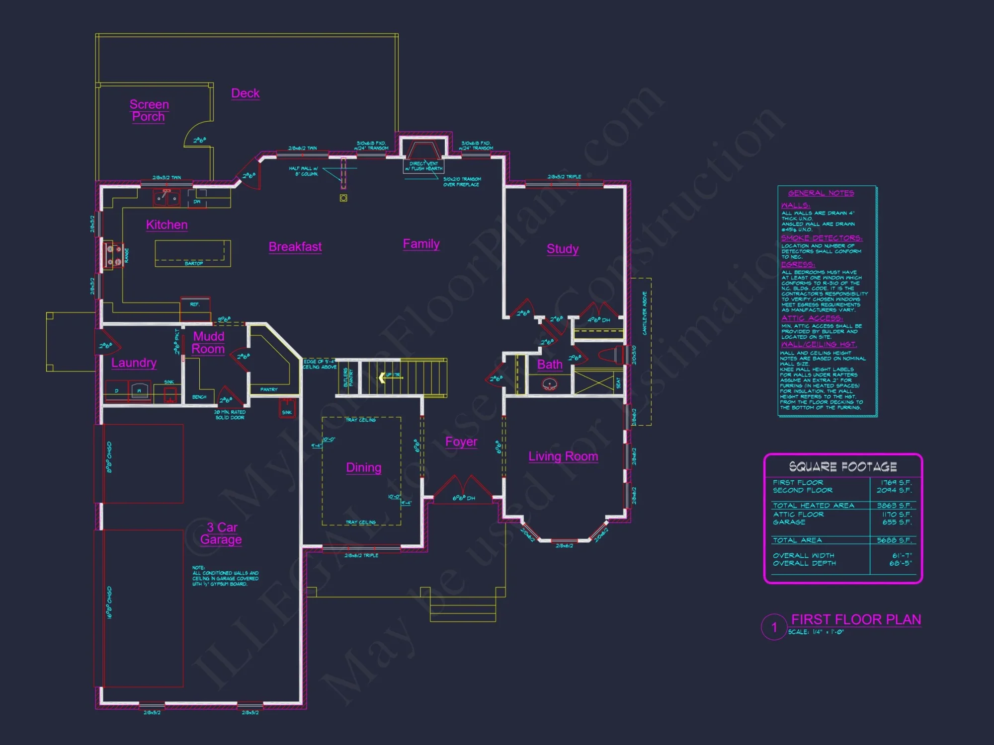 Colonial Revival house Plan: 3D Blueprint for Spacious Designs