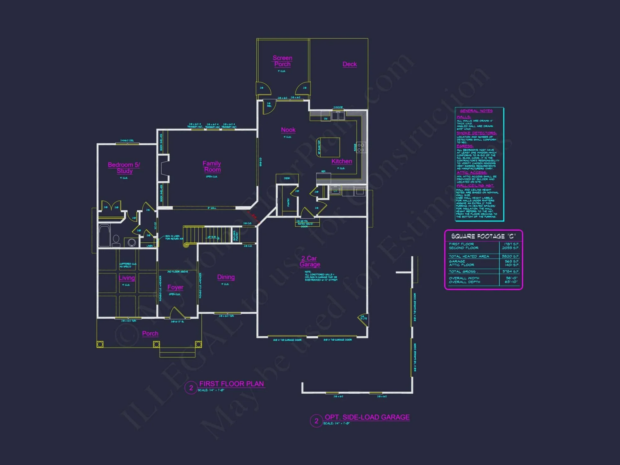 Spacious 2-Story house Plan with CAD Designs and 4 Elevations
