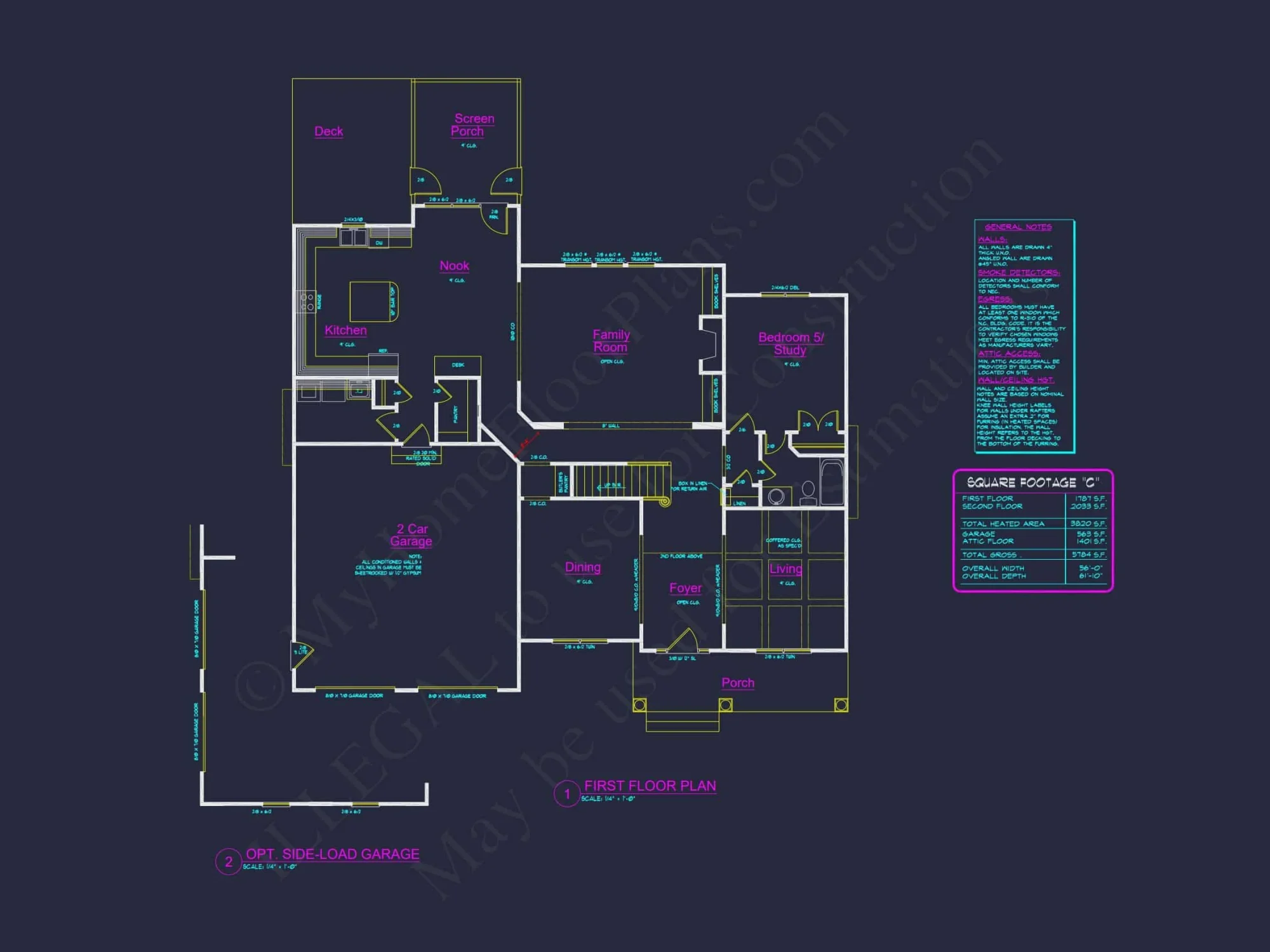 Spacious 2-Story house Plan with CAD Designs and 4 Elevations