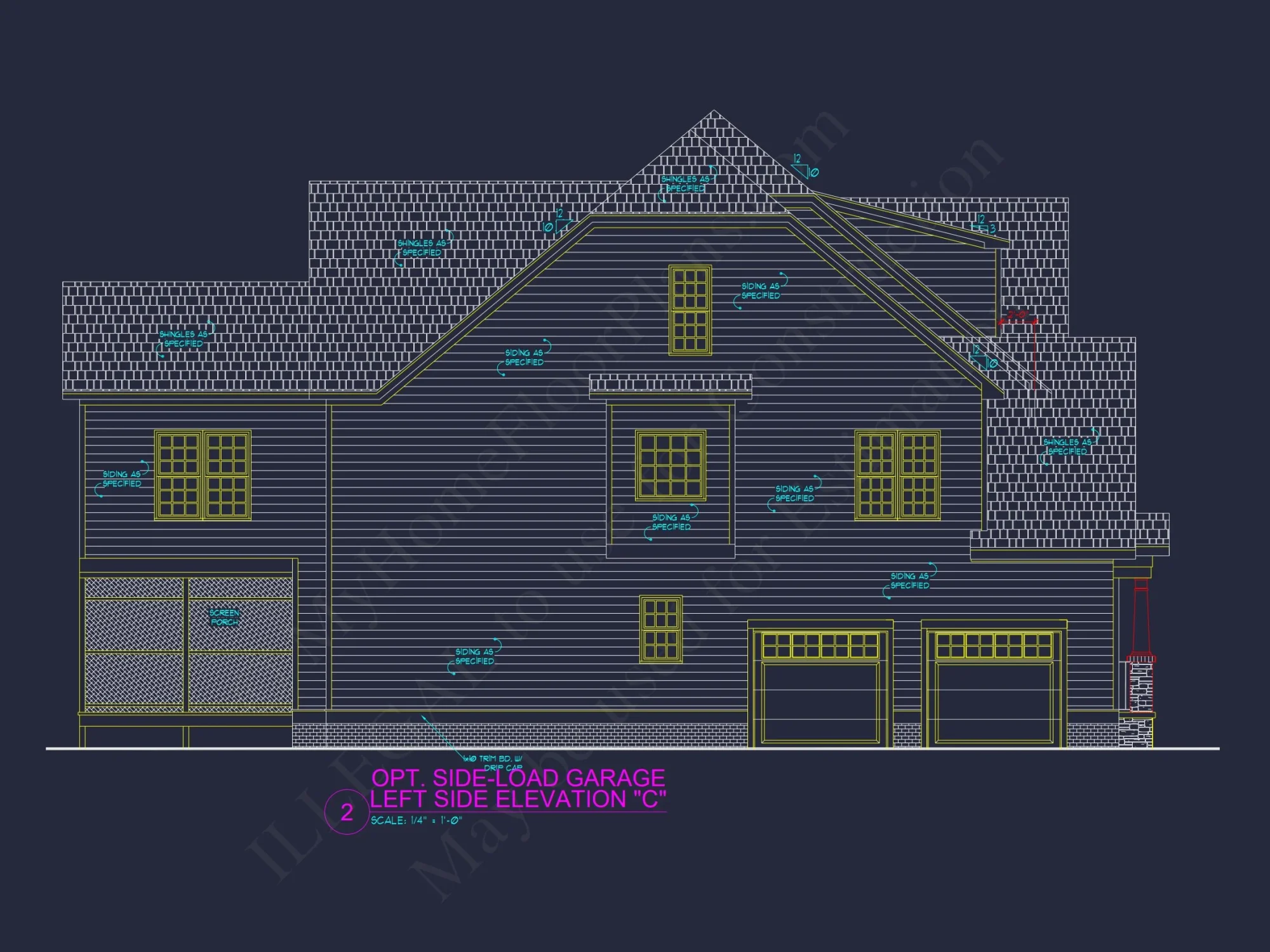 Spacious 2-Story house Plan with CAD Designs and 4 Elevations