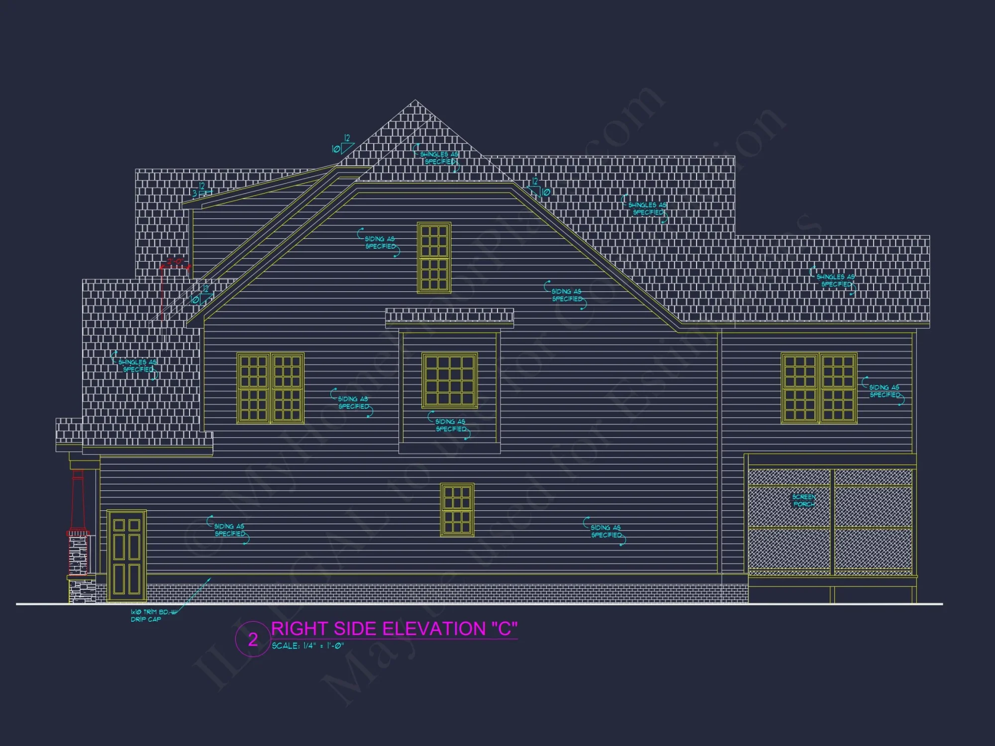 Spacious 2-Story house Plan with CAD Designs and 4 Elevations