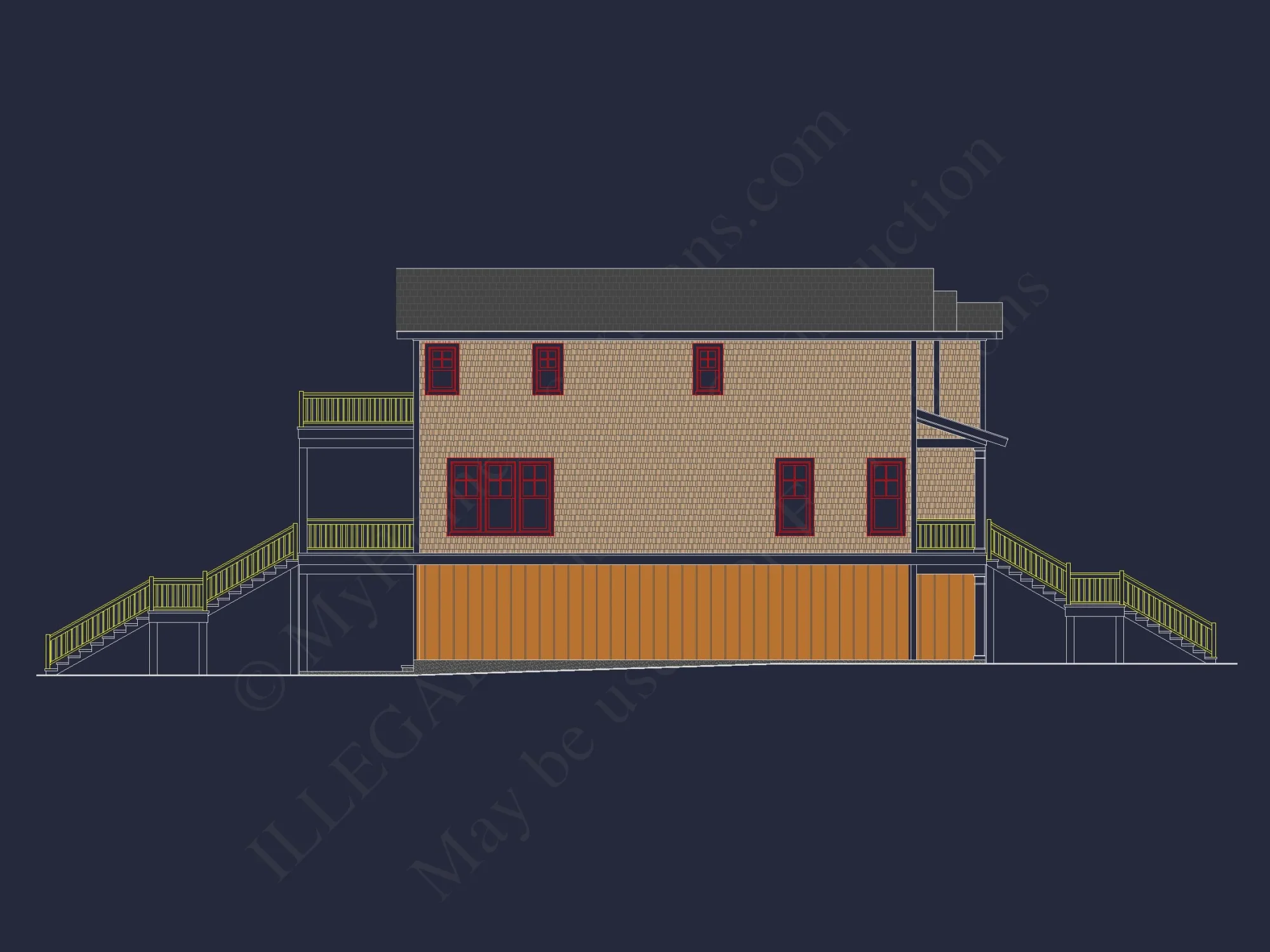 Elegant Beach house Plan with Detailed CAD Designs & Blueprints