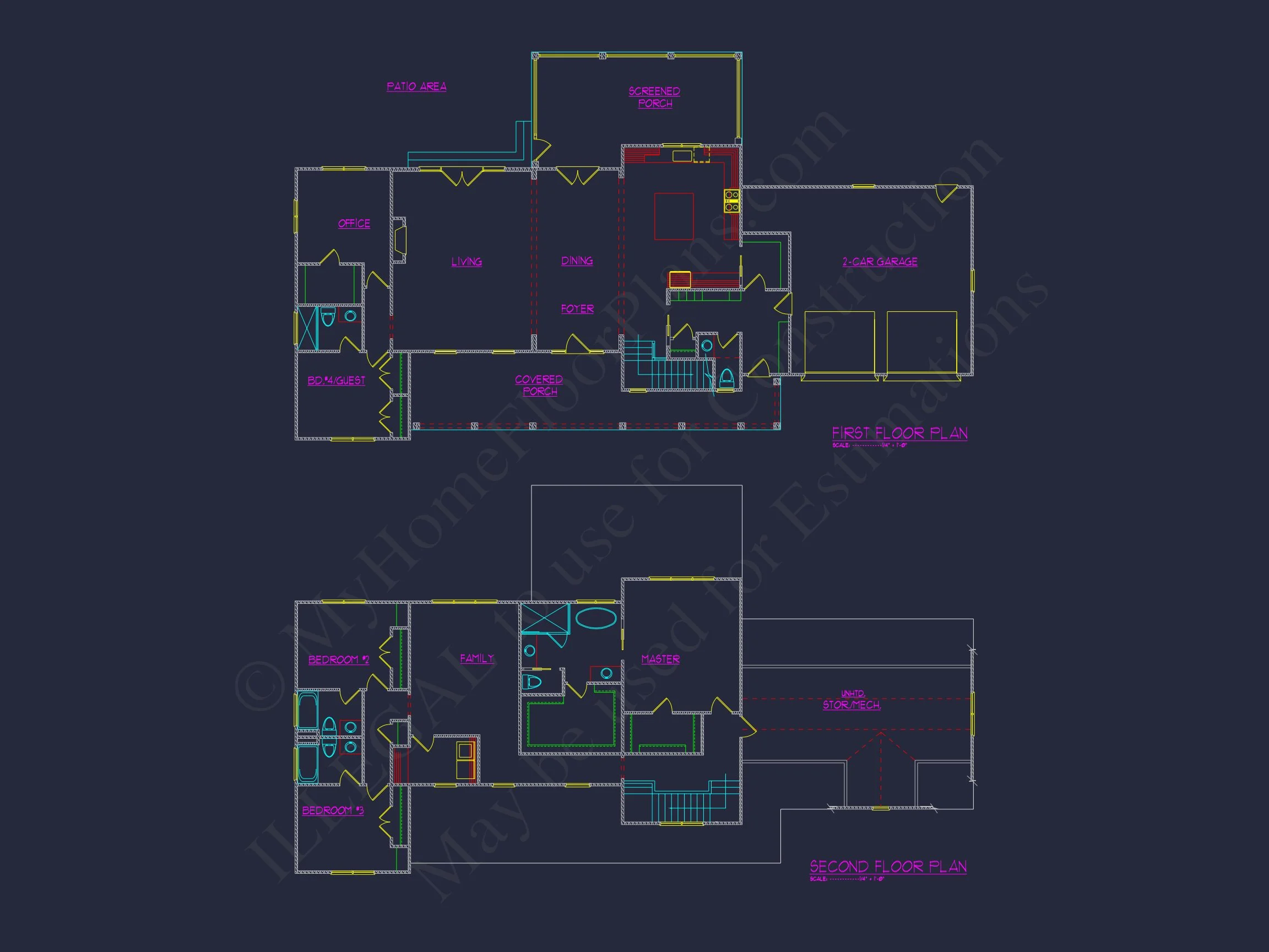 20-2183 HOUSE PLAN - Colonial Farmhouse House Plan with CAD Designs and Floor Blueprint 7 Colonial Farmhouse house Plan with CAD Designs and Floor Blueprint