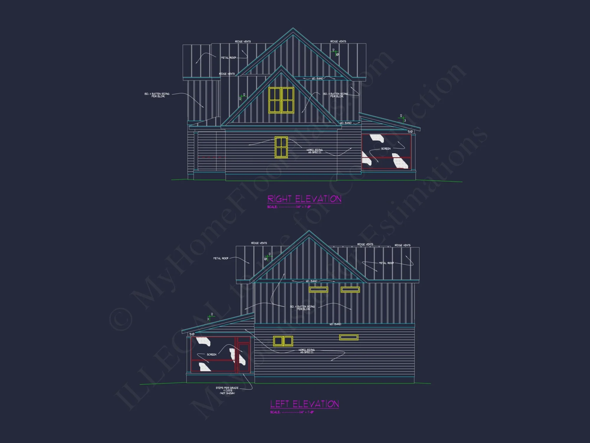 Colonial Farmhouse house Plan with CAD Designs and Floor Blueprint