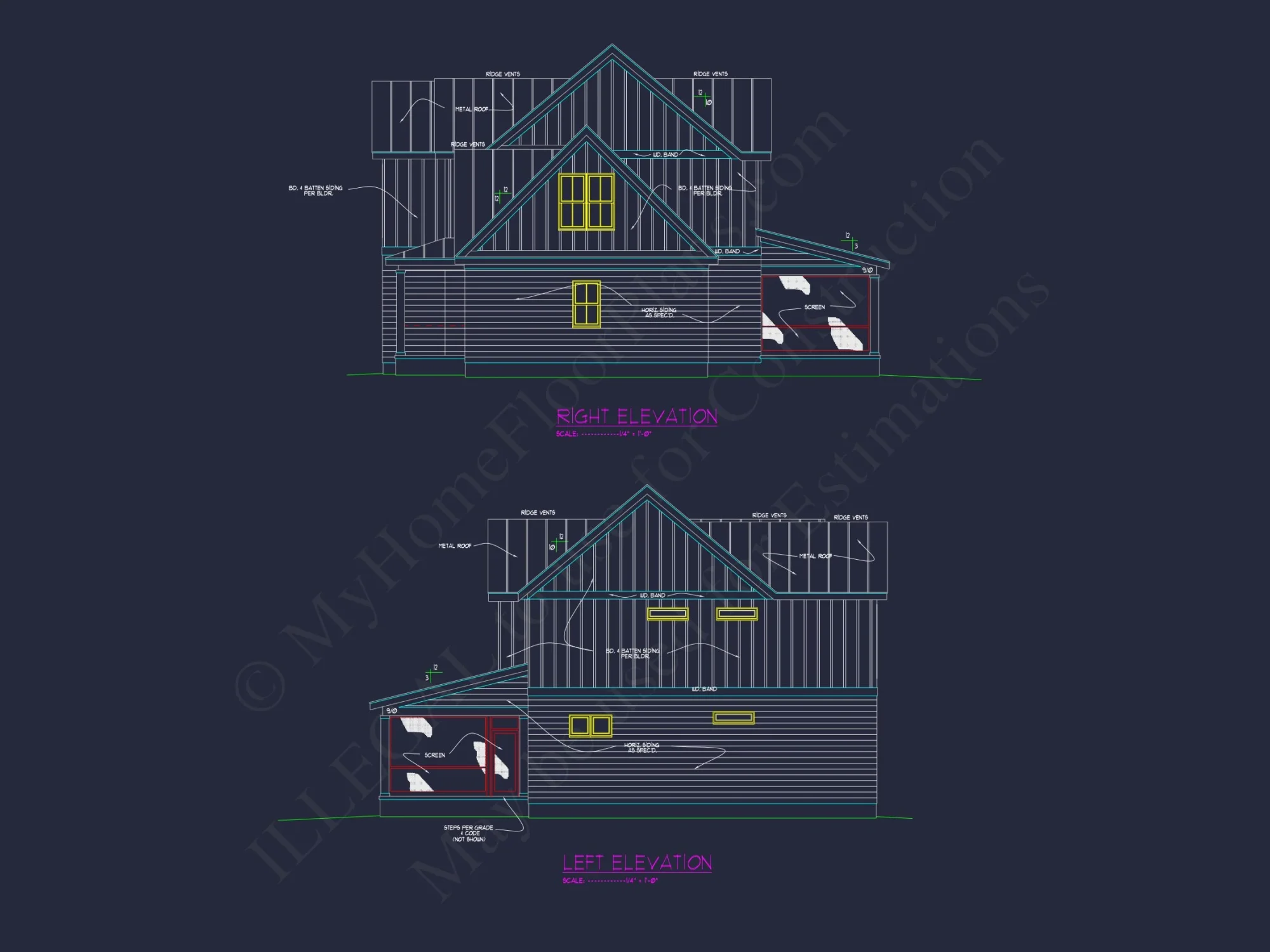 Colonial Farmhouse house Plan with CAD Designs and Floor Blueprint