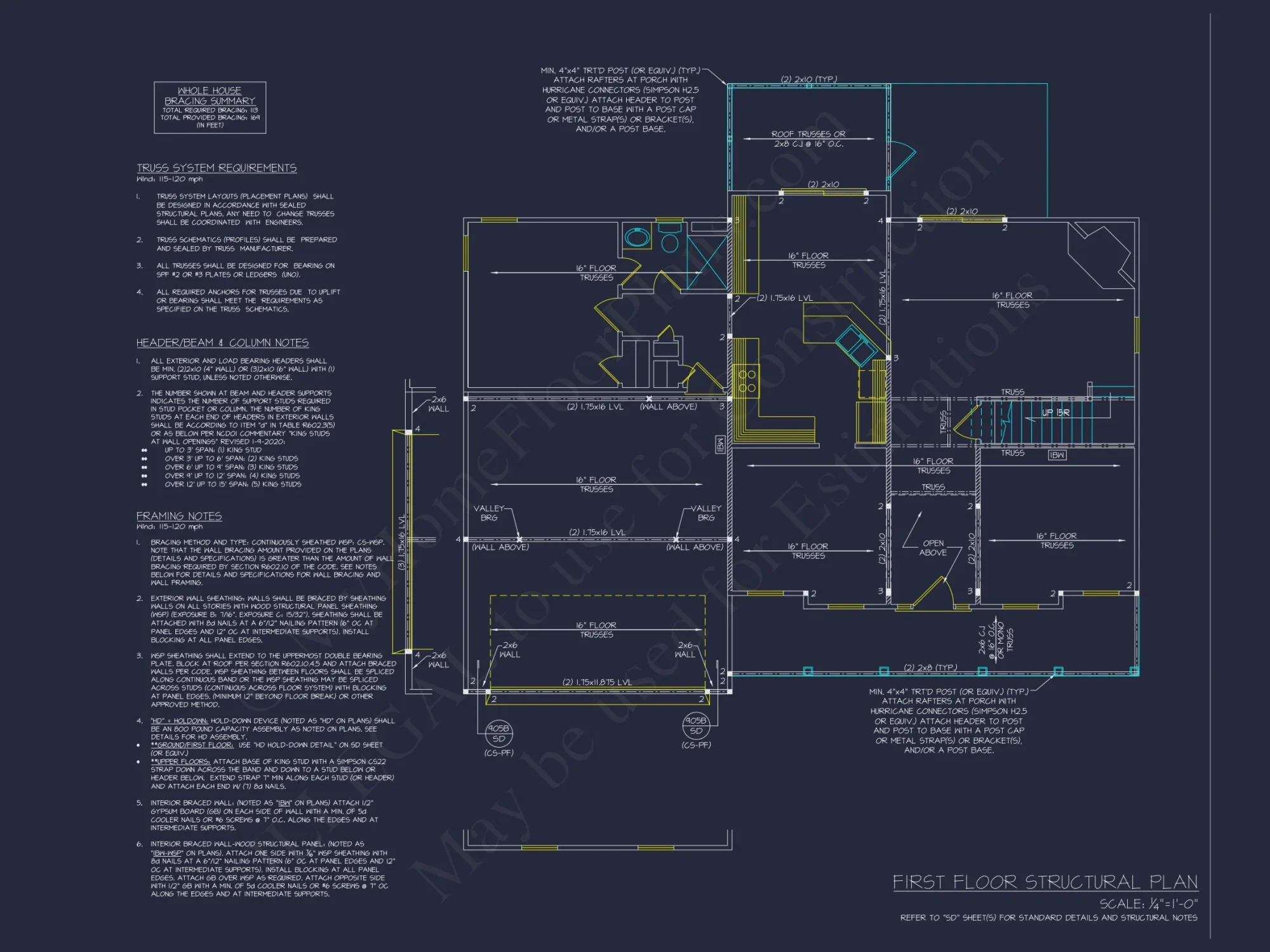 Colonial Revival house Plan with CAD Floor Plans and Designs