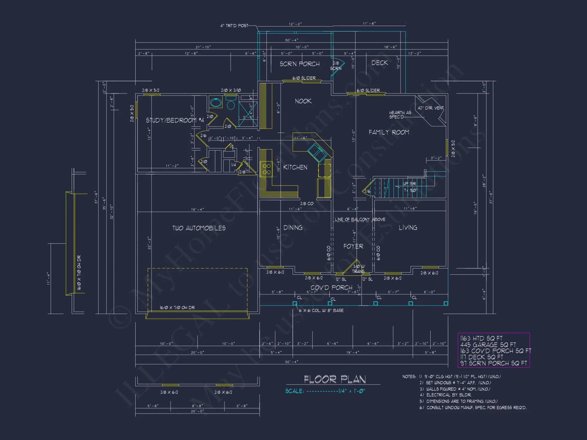 Colonial Revival house Plan with CAD Floor Plans and Designs