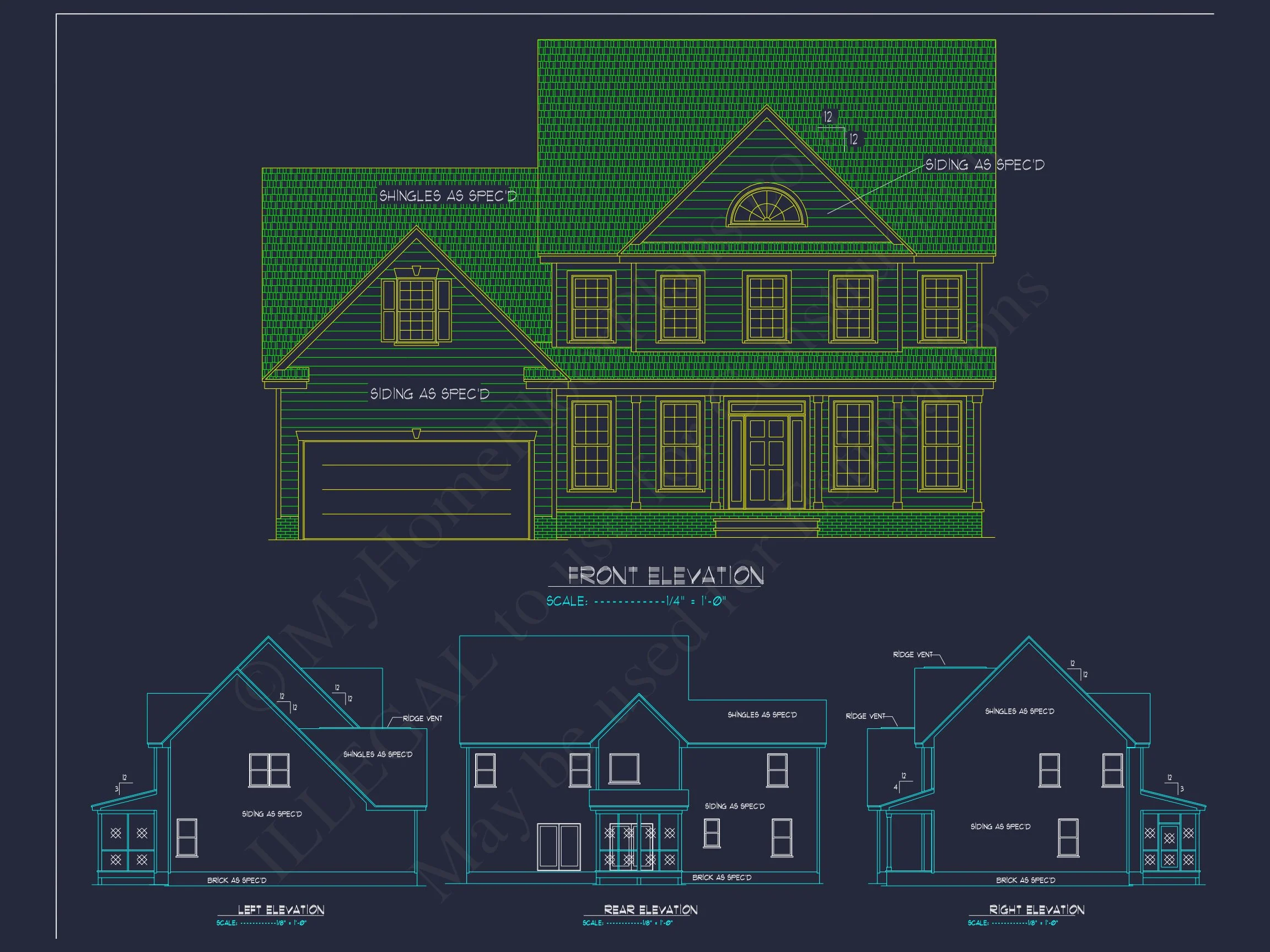 20-2161 HOUSE PLAN - Colonial Revival House Plan with CAD Floor Plans and Designs 2 Colonial Revival house Plan with CAD Floor Plans and Designs