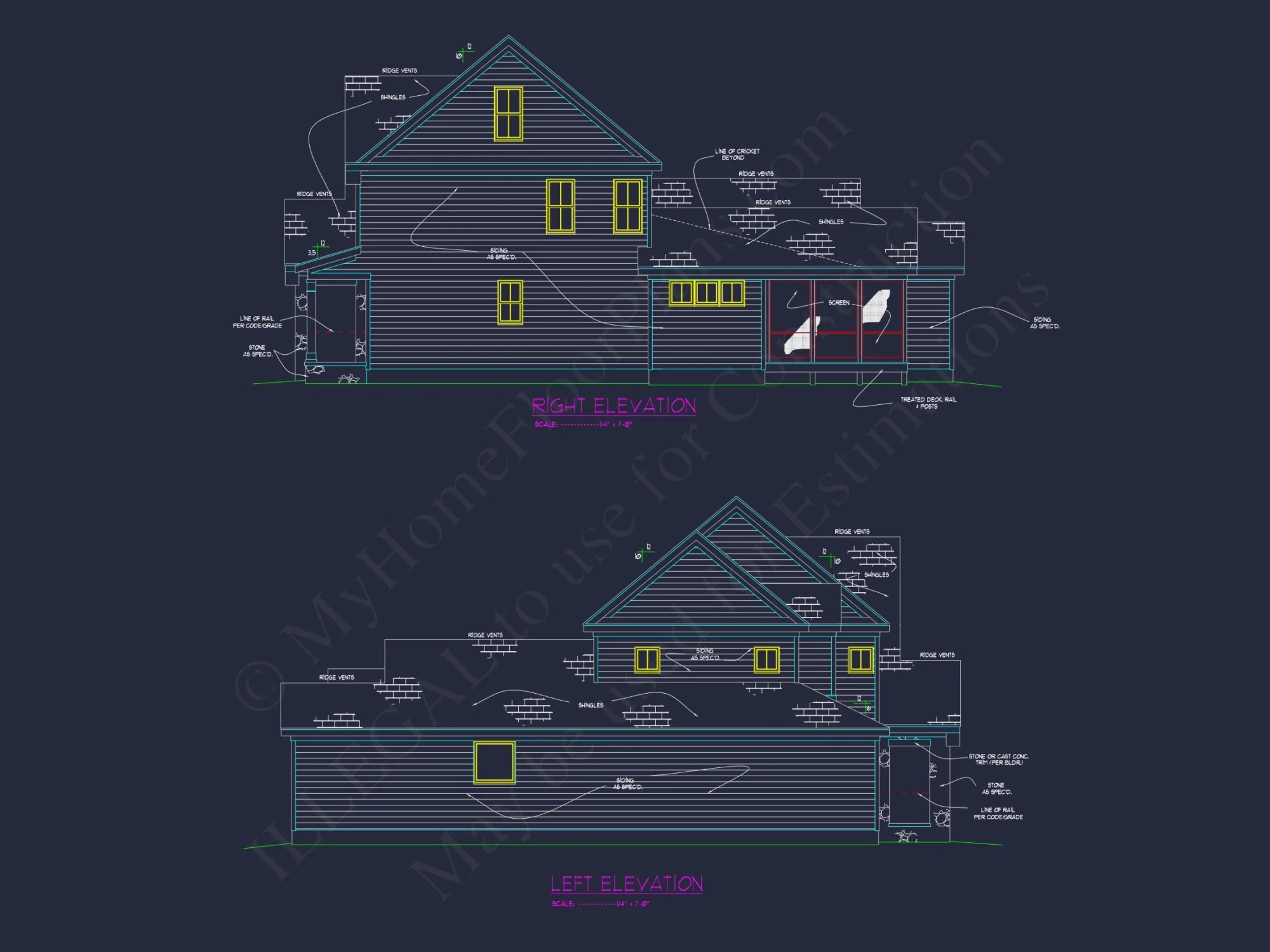 Elegant house Plan with Floor Plan, CAD Blueprint & Designs