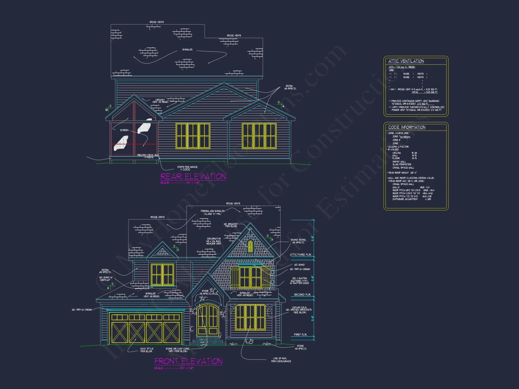 Elegant house Plan with Floor Plan, CAD Blueprint & Designs