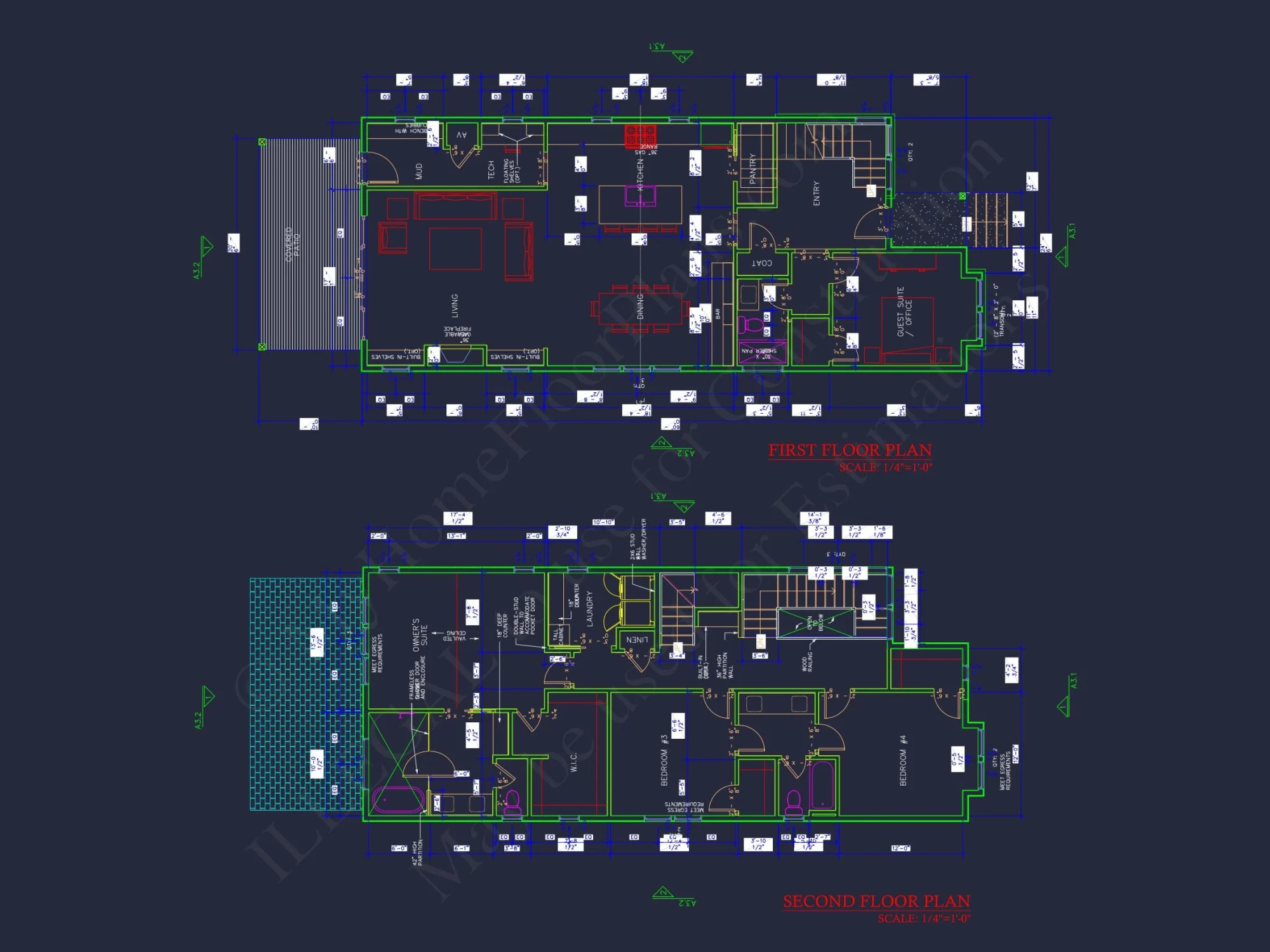 Modern Craftsman house Plan with 3-Story Floor Blueprint Designs