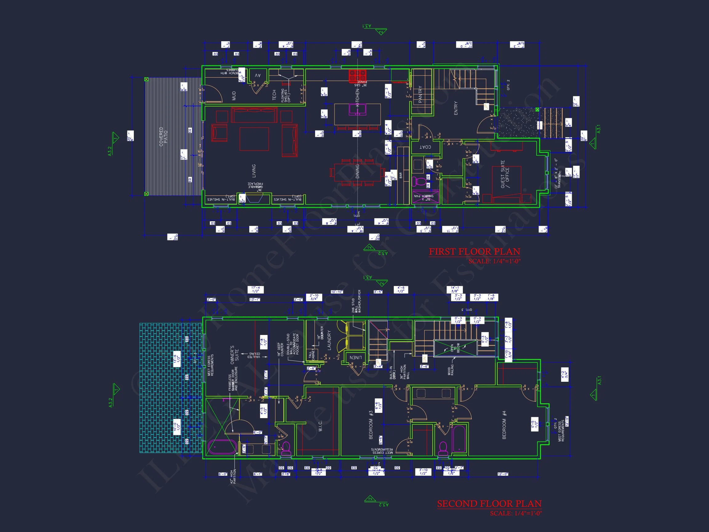 Modern Craftsman house Plan with 3-Story Floor Blueprint Designs