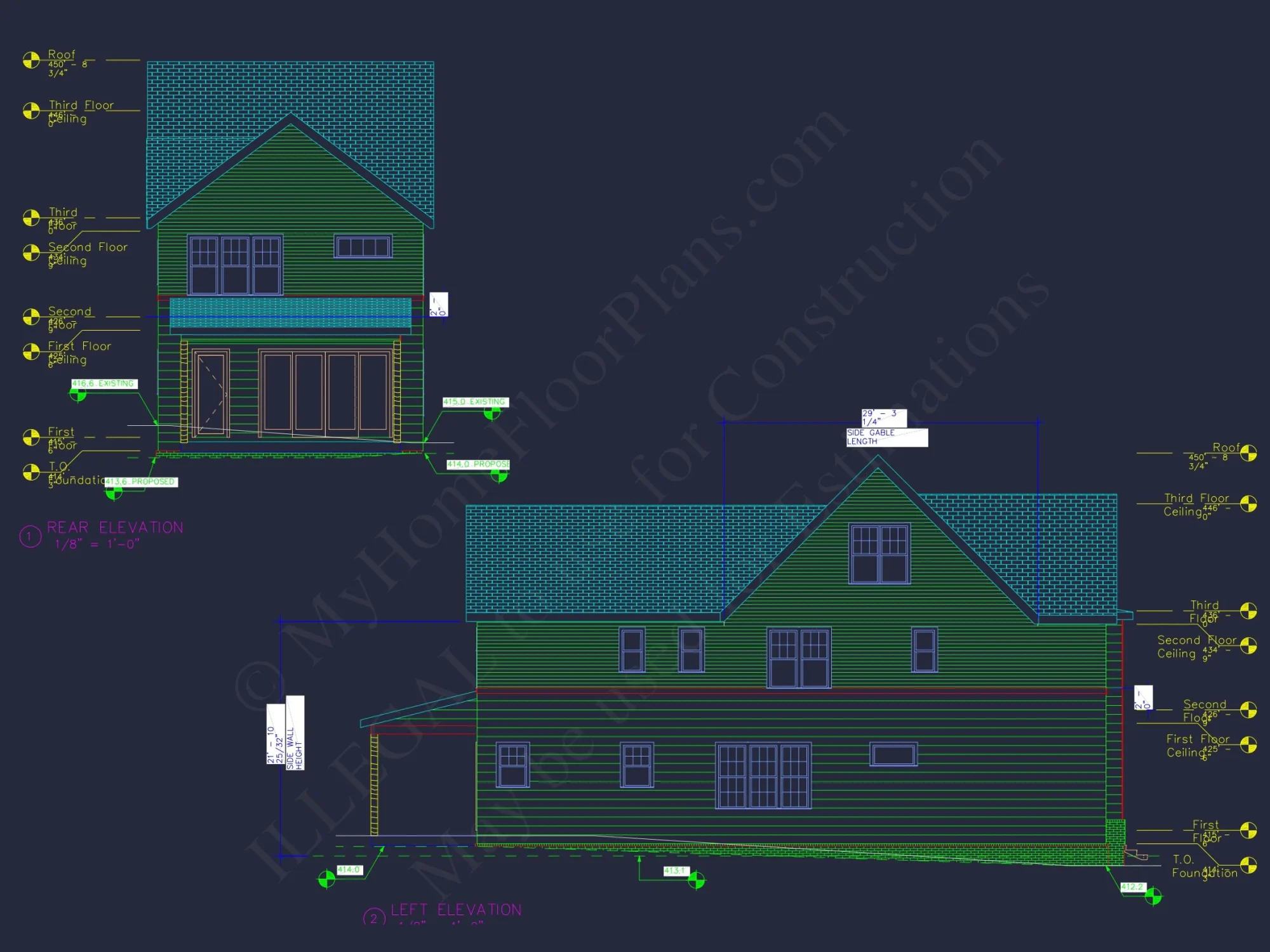 Modern Craftsman house Plan with 3-Story Floor Blueprint Designs