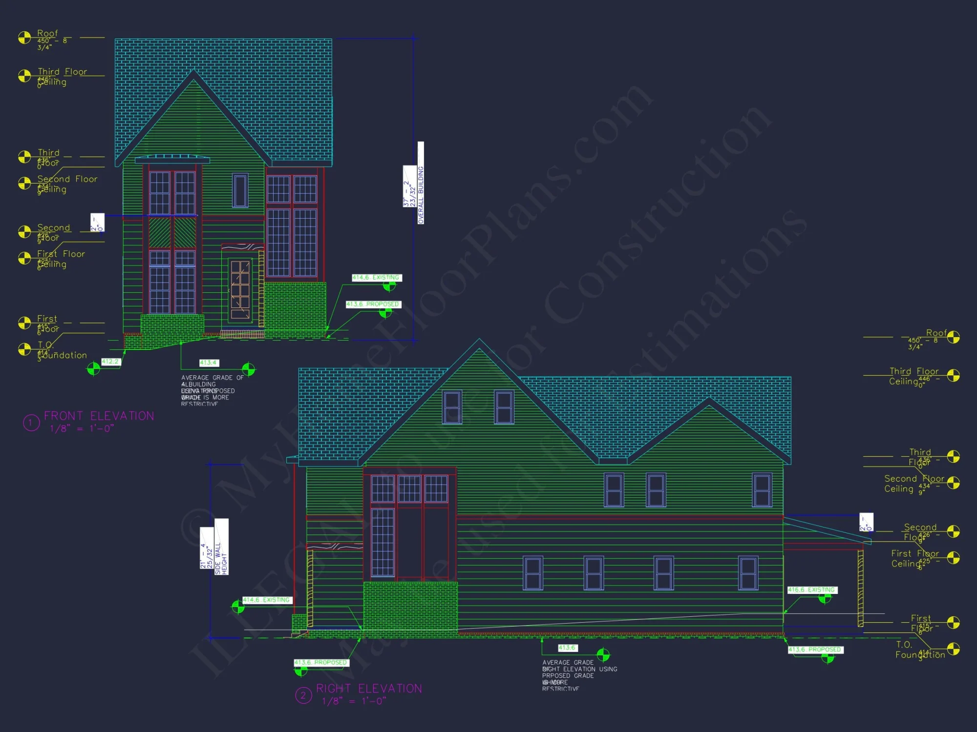 Modern Craftsman house Plan with 3-Story Floor Blueprint Designs