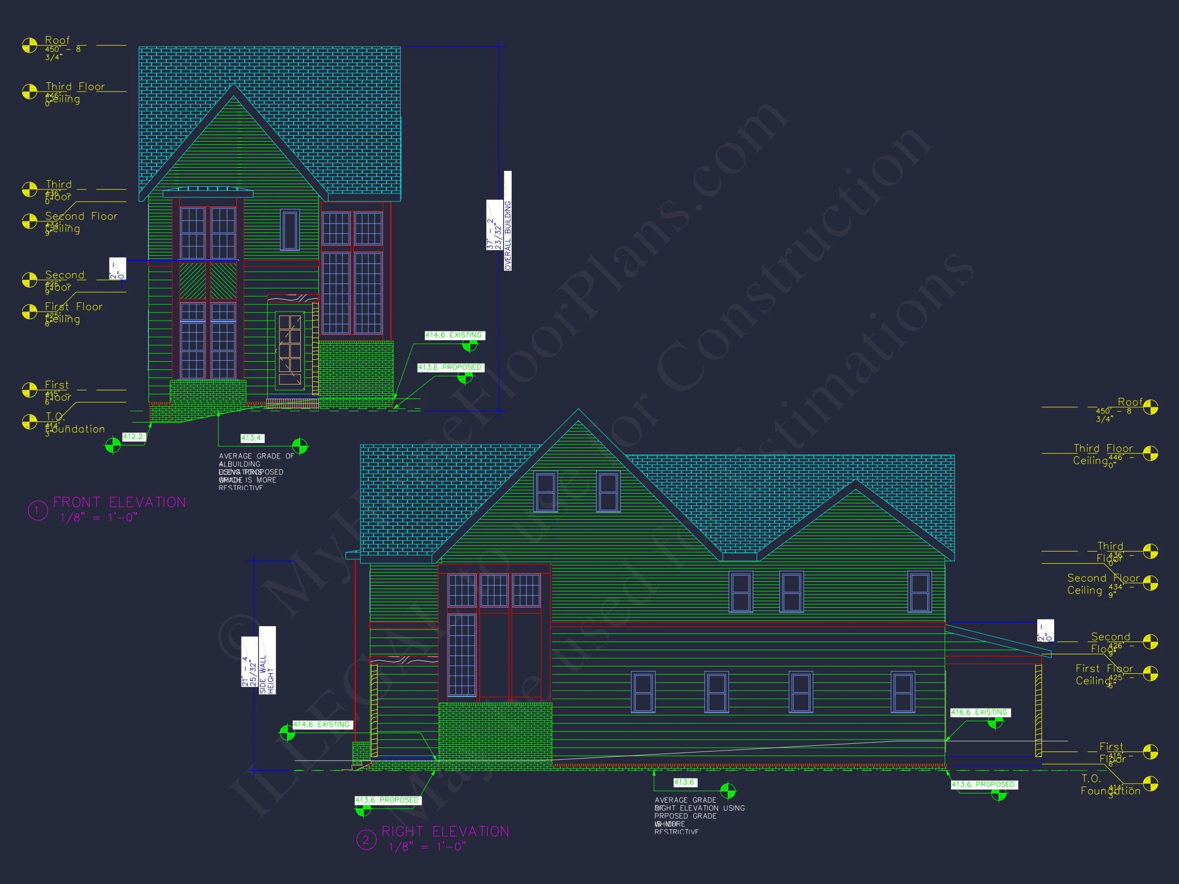 Modern Craftsman house Plan with 3-Story Floor Blueprint Designs