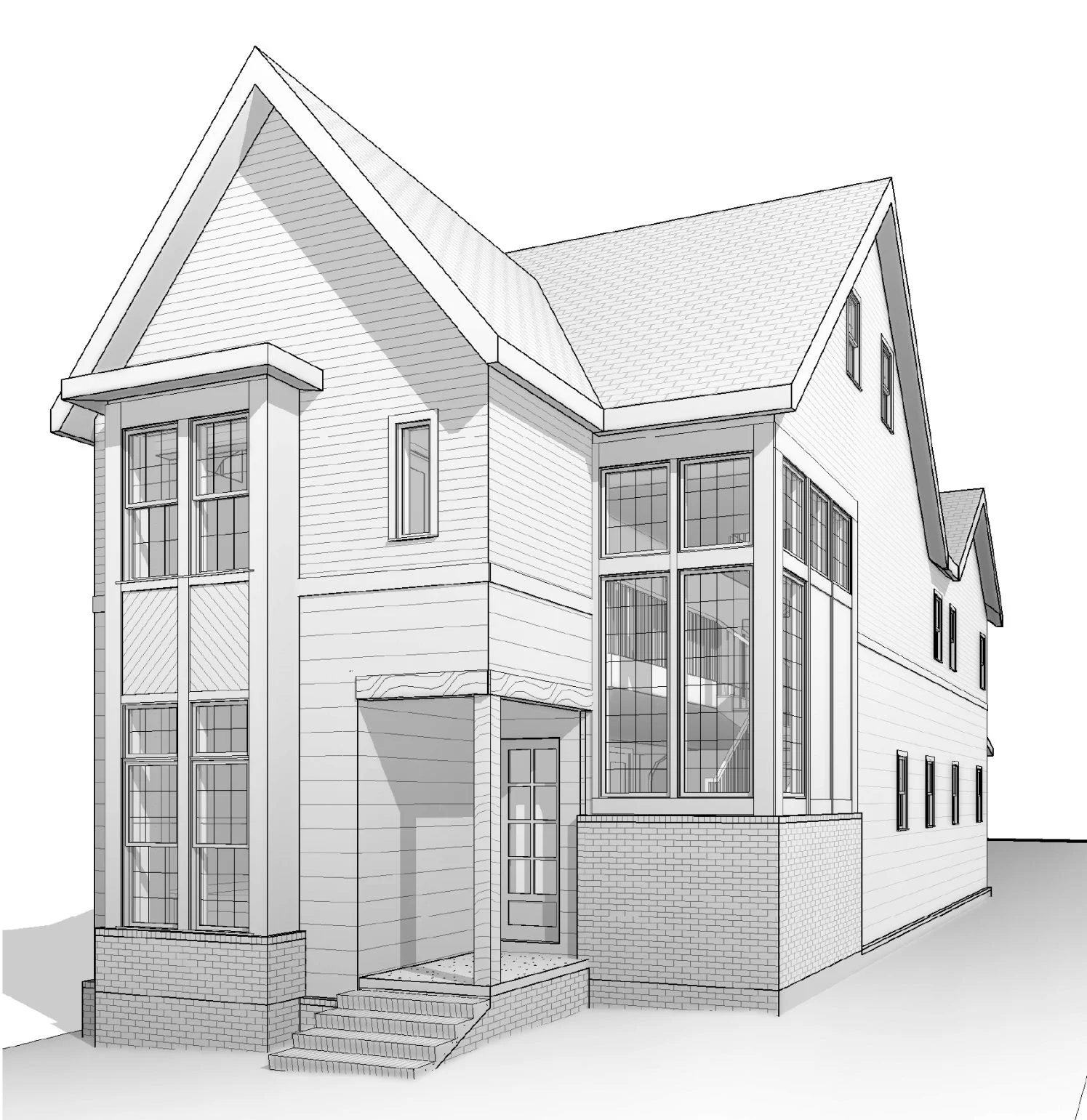 Modern Craftsman house Plan with 3-Story Floor Blueprint Designs