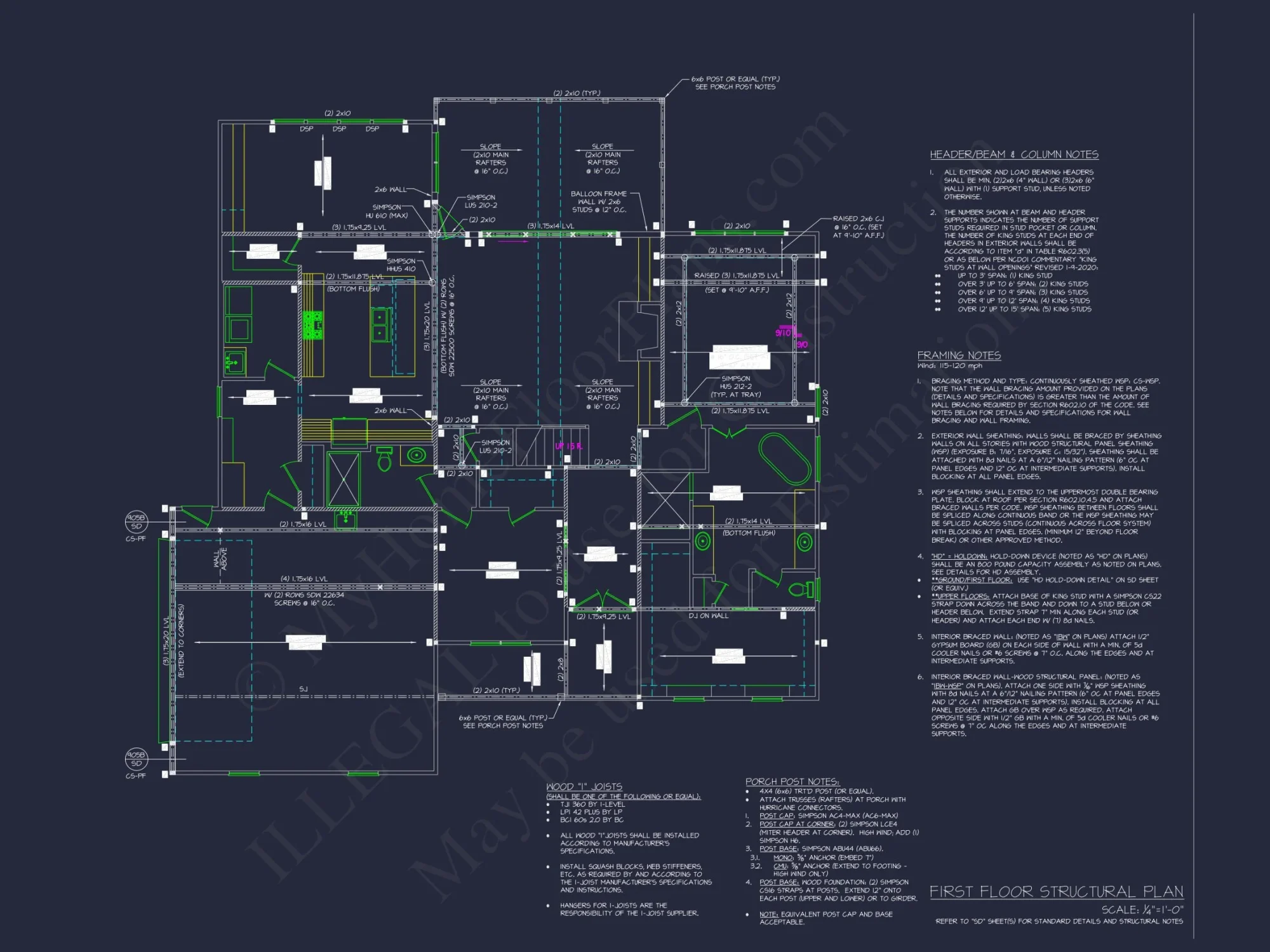 Elegant house Plan with 4 Bedrooms, CAD Designs & Blueprint Layout