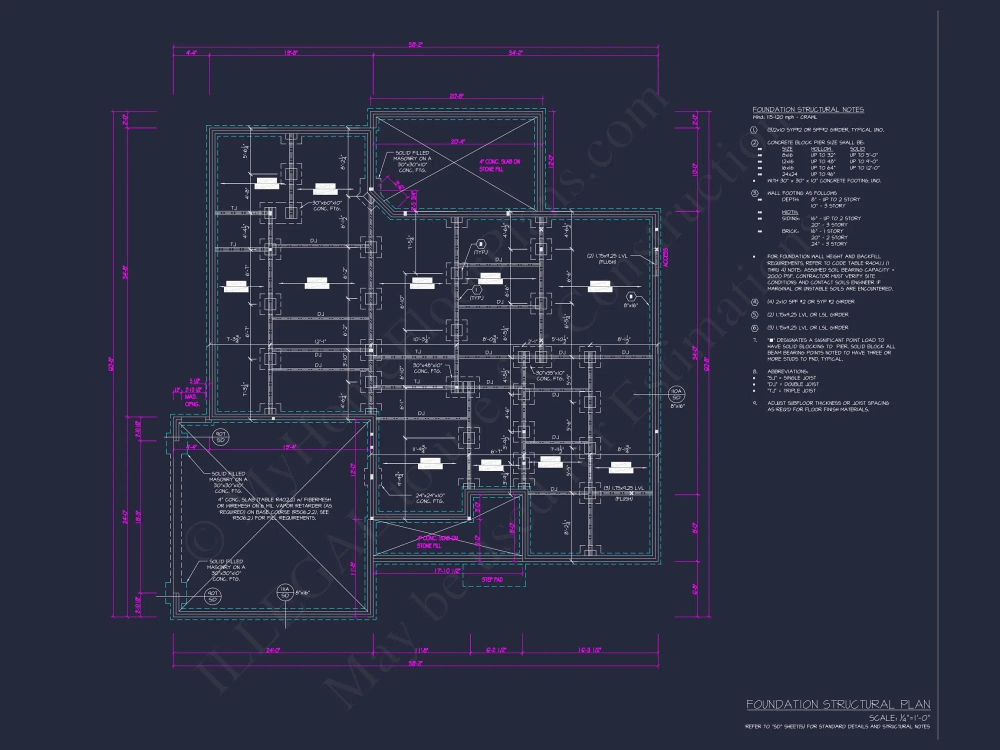 Elegant house Plan with 4 Bedrooms, CAD Designs & Blueprint Layout