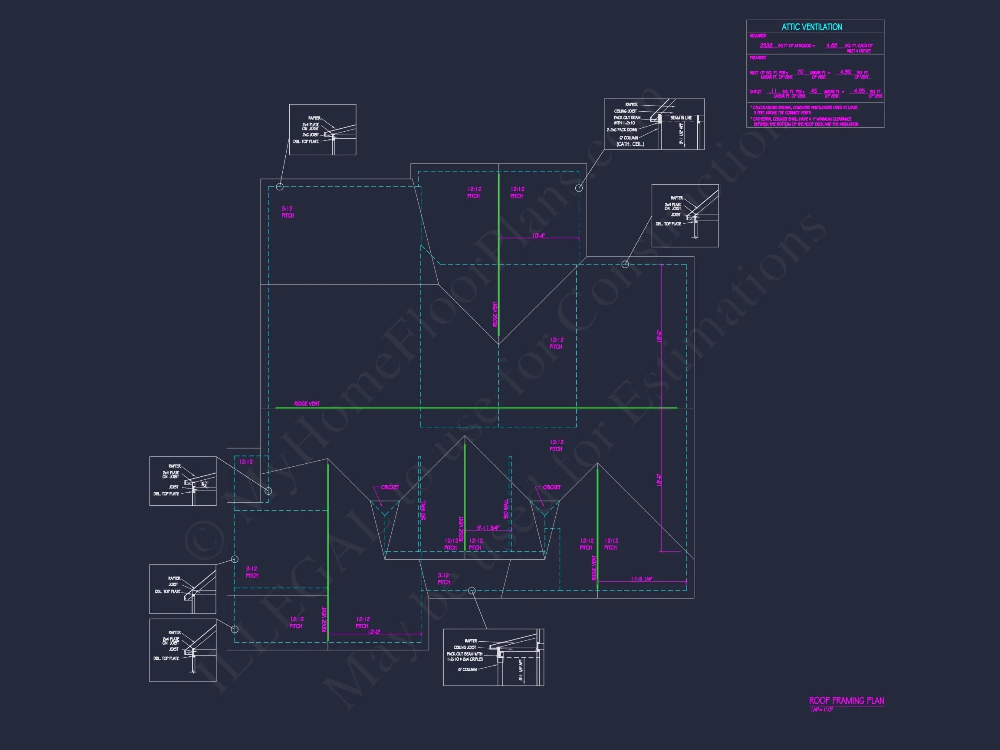 Elegant house Plan with 4 Bedrooms, CAD Designs & Blueprint Layout