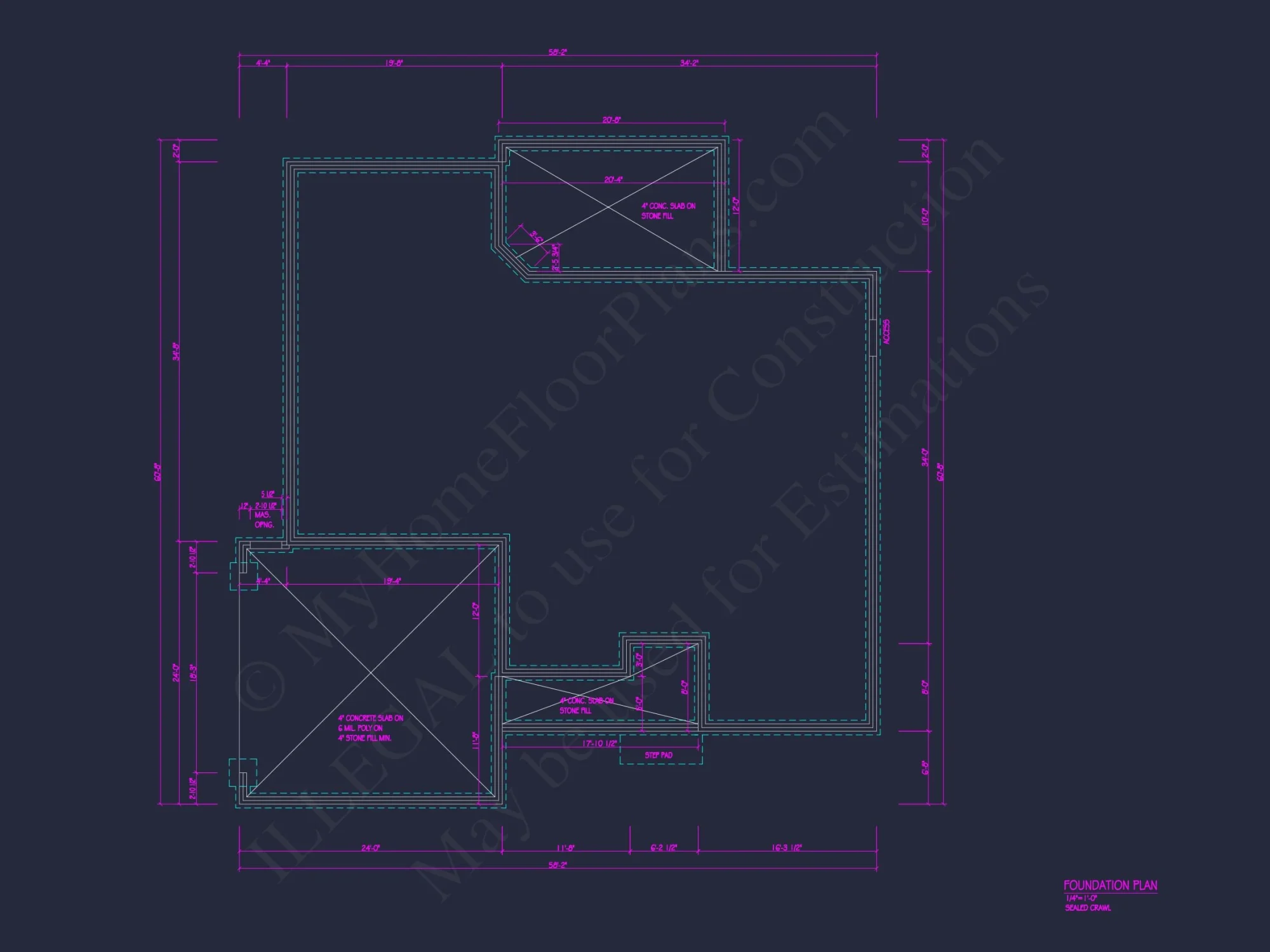 Elegant house Plan with 4 Bedrooms, CAD Designs & Blueprint Layout