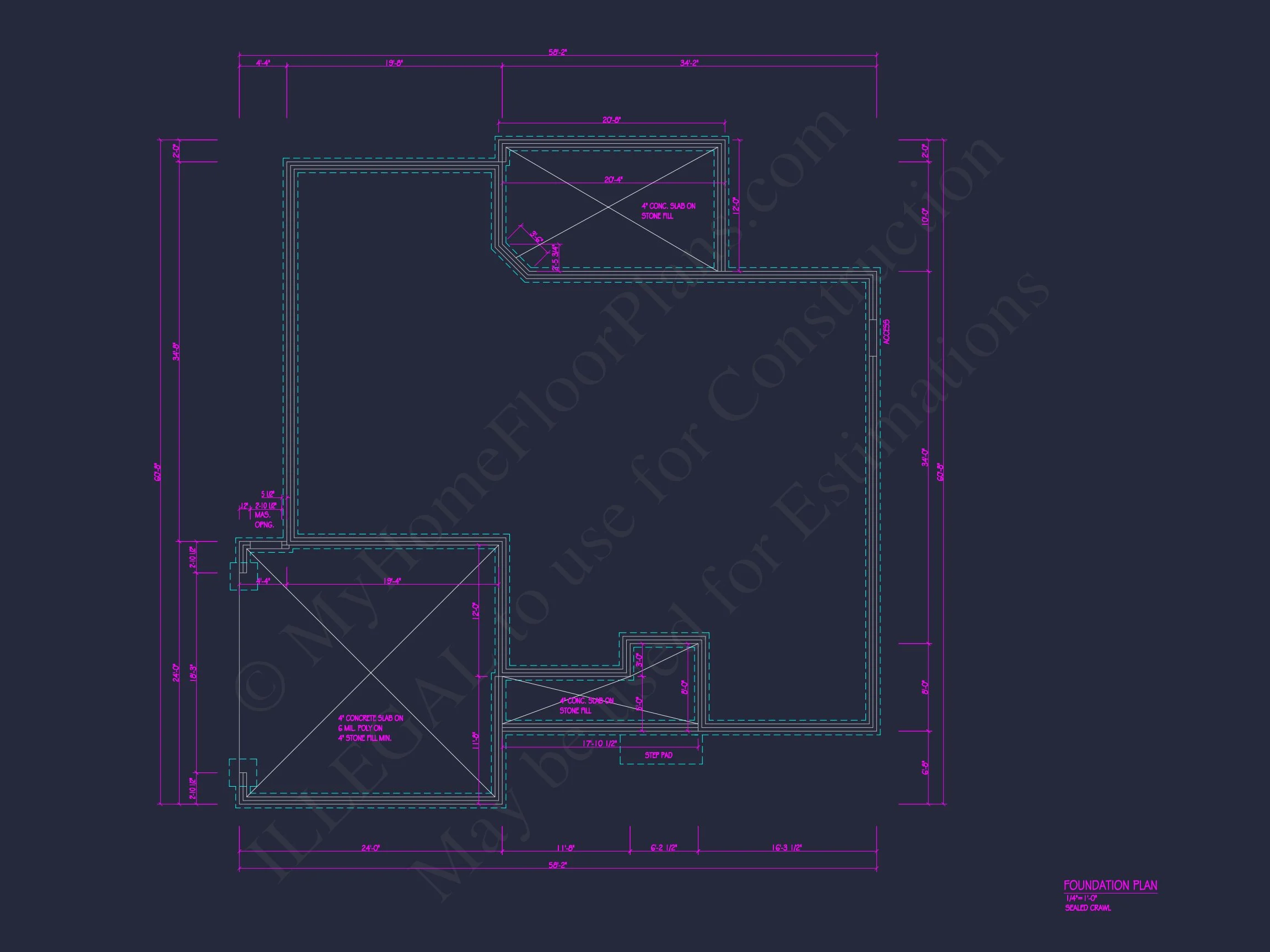 20-2038 HOUSE PLAN - Elegant House Plan with 4 Bedrooms, CAD Designs & Blueprint Layout 8 Elegant house Plan with 4 Bedrooms, CAD Designs & Blueprint Layout