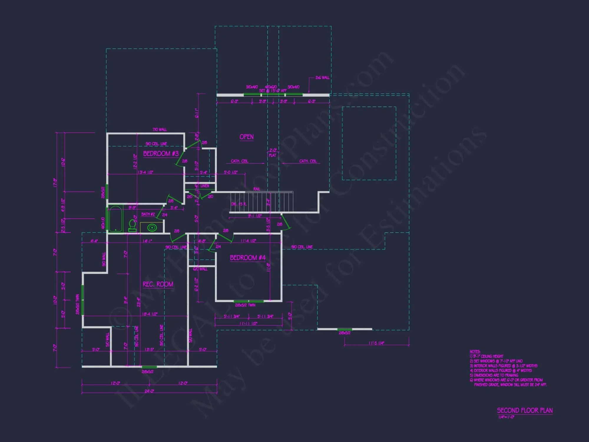 Elegant house Plan with 4 Bedrooms, CAD Designs & Blueprint Layout
