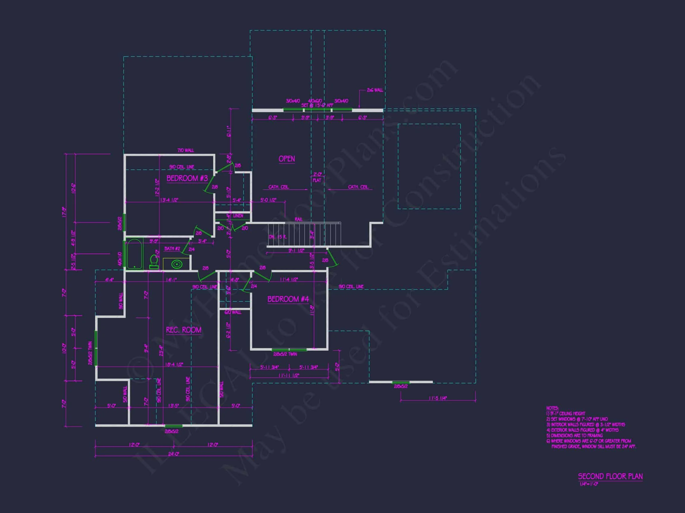 20-2038 HOUSE PLAN - Elegant House Plan with 4 Bedrooms, CAD Designs & Blueprint Layout 7 Elegant house Plan with 4 Bedrooms, CAD Designs & Blueprint Layout