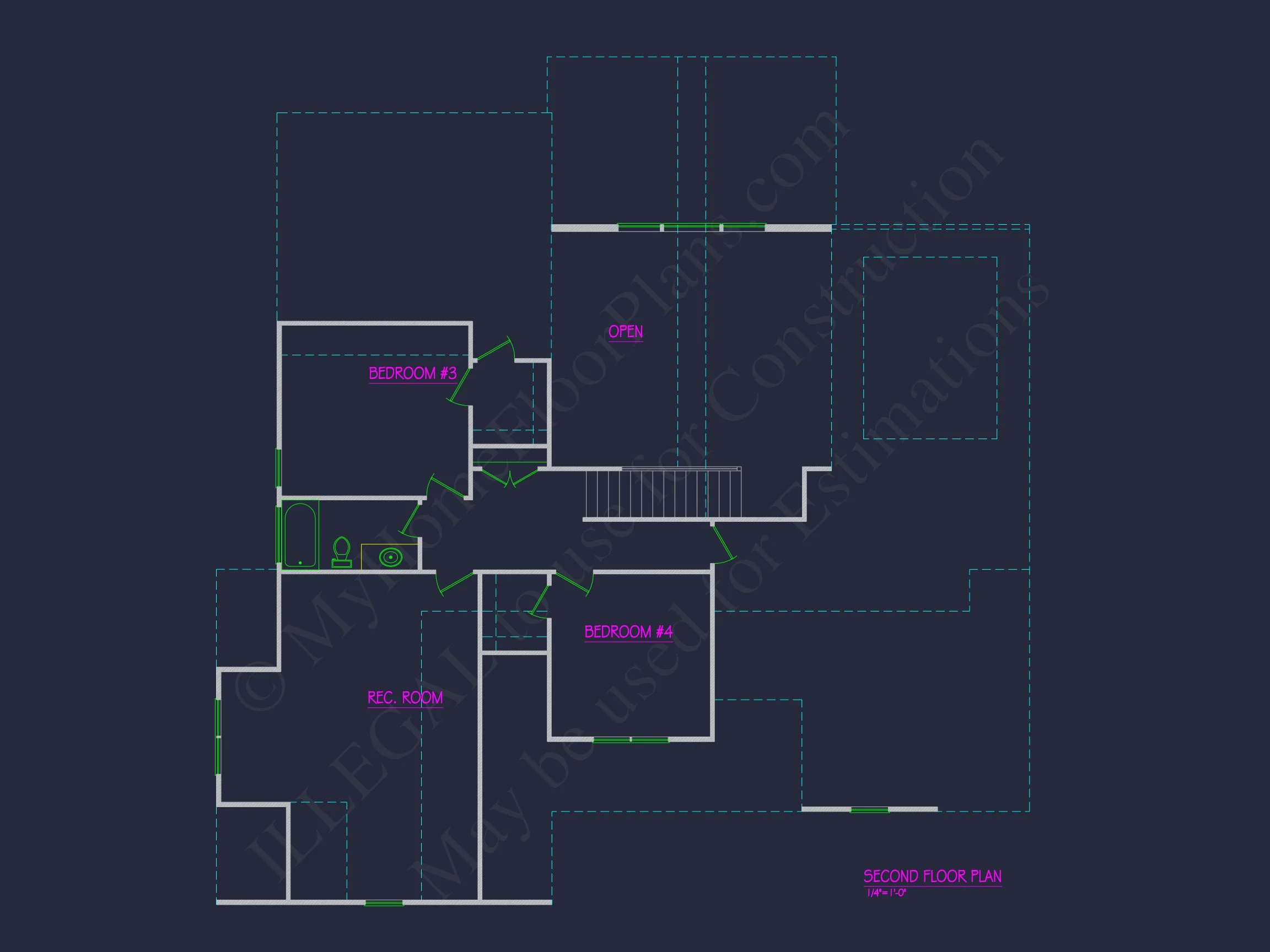 20-2038 HOUSE PLAN - Elegant House Plan with 4 Bedrooms, CAD Designs & Blueprint Layout 5 Elegant house Plan with 4 Bedrooms, CAD Designs & Blueprint Layout