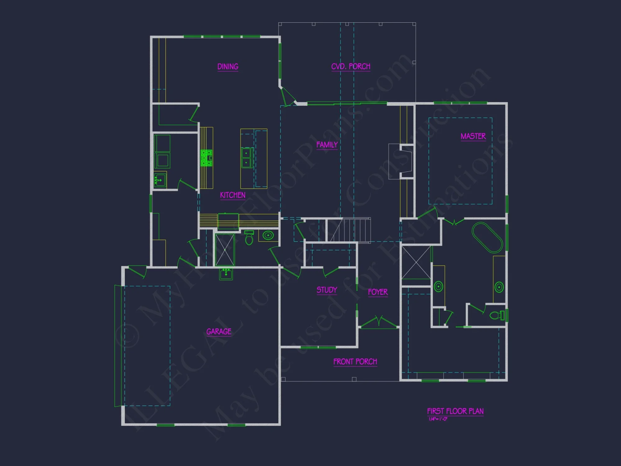 Elegant house Plan with 4 Bedrooms, CAD Designs & Blueprint Layout