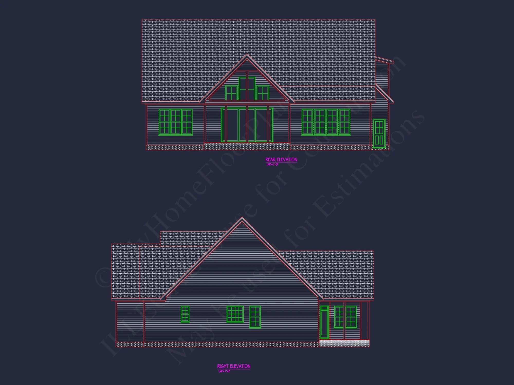 Elegant house Plan with 4 Bedrooms, CAD Designs & Blueprint Layout