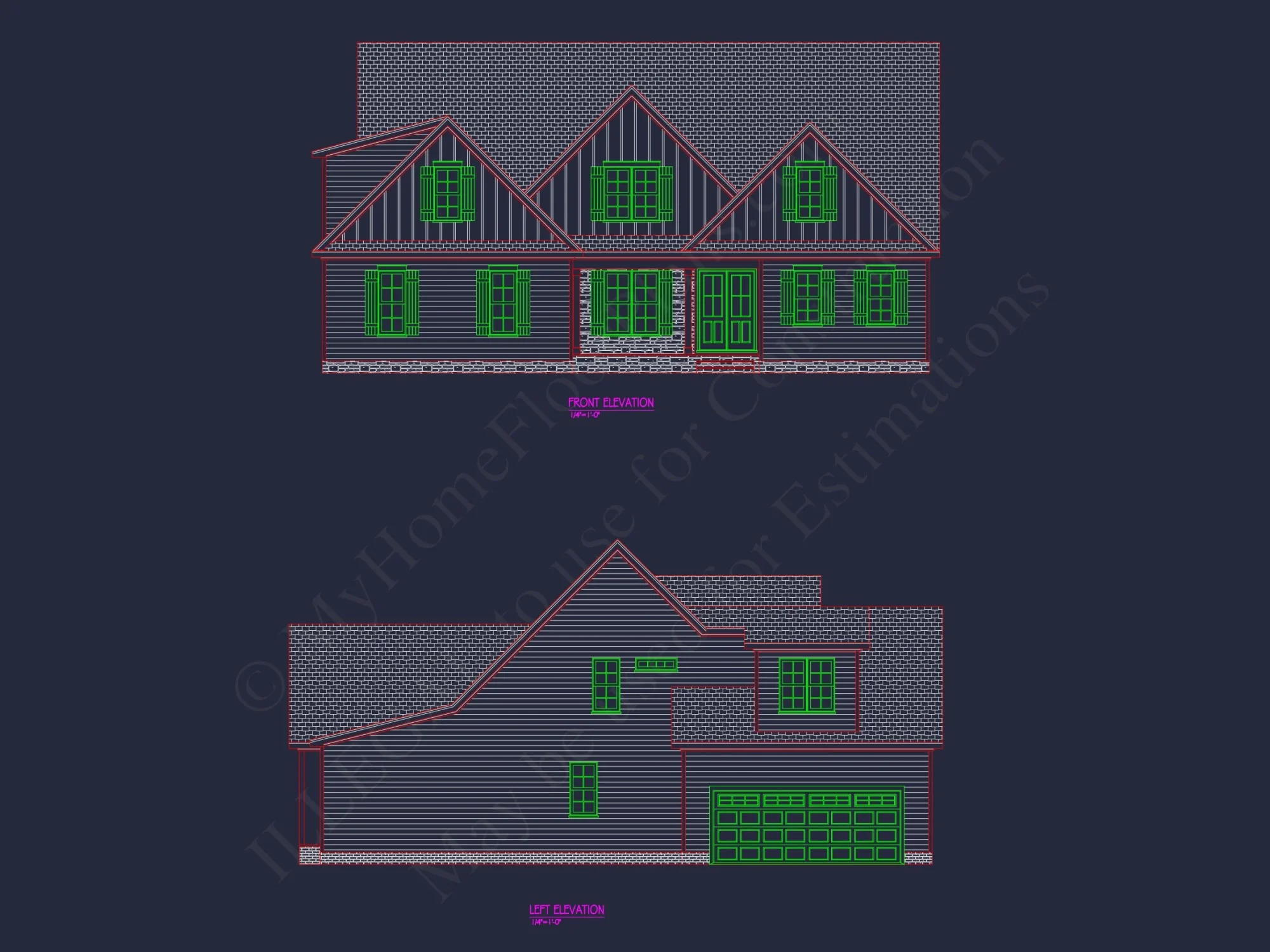 Elegant house Plan with 4 Bedrooms, CAD Designs & Blueprint Layout