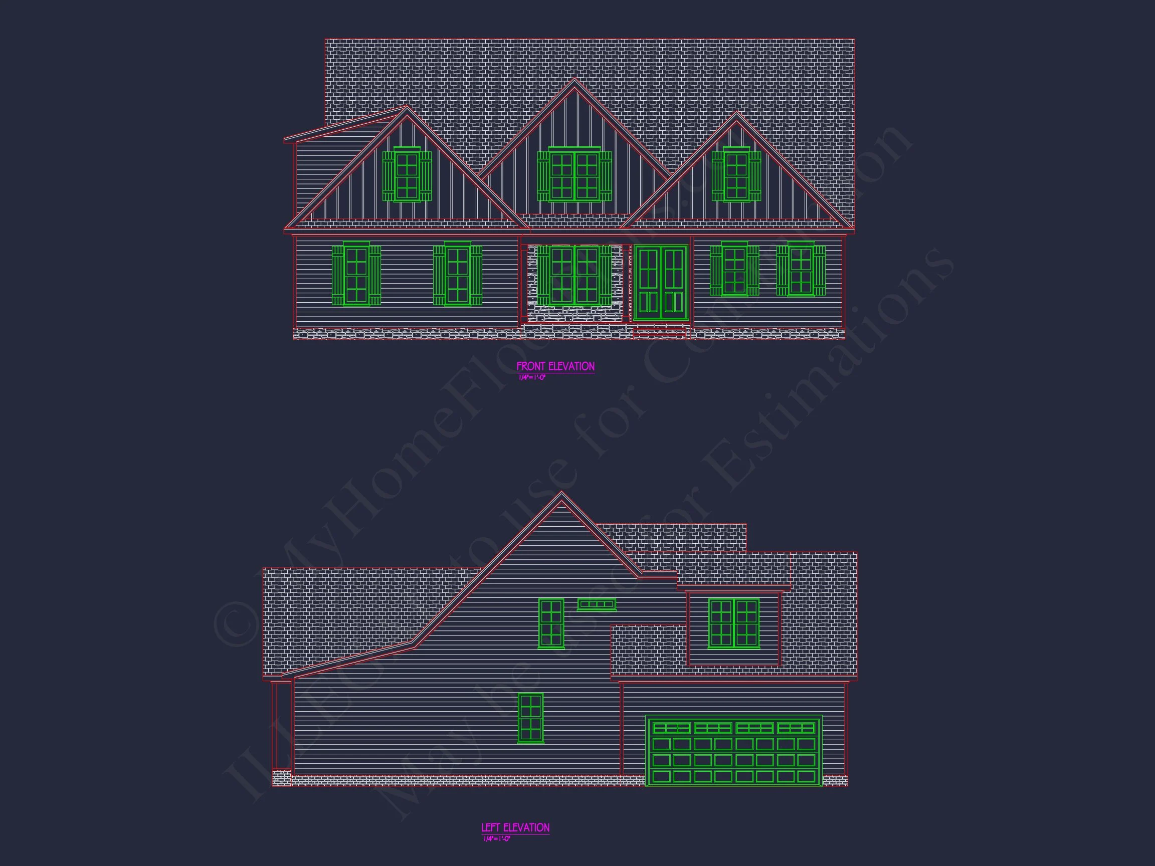 20-2038 HOUSE PLAN - Elegant House Plan with 4 Bedrooms, CAD Designs & Blueprint Layout 2 Elegant house Plan with 4 Bedrooms, CAD Designs & Blueprint Layout