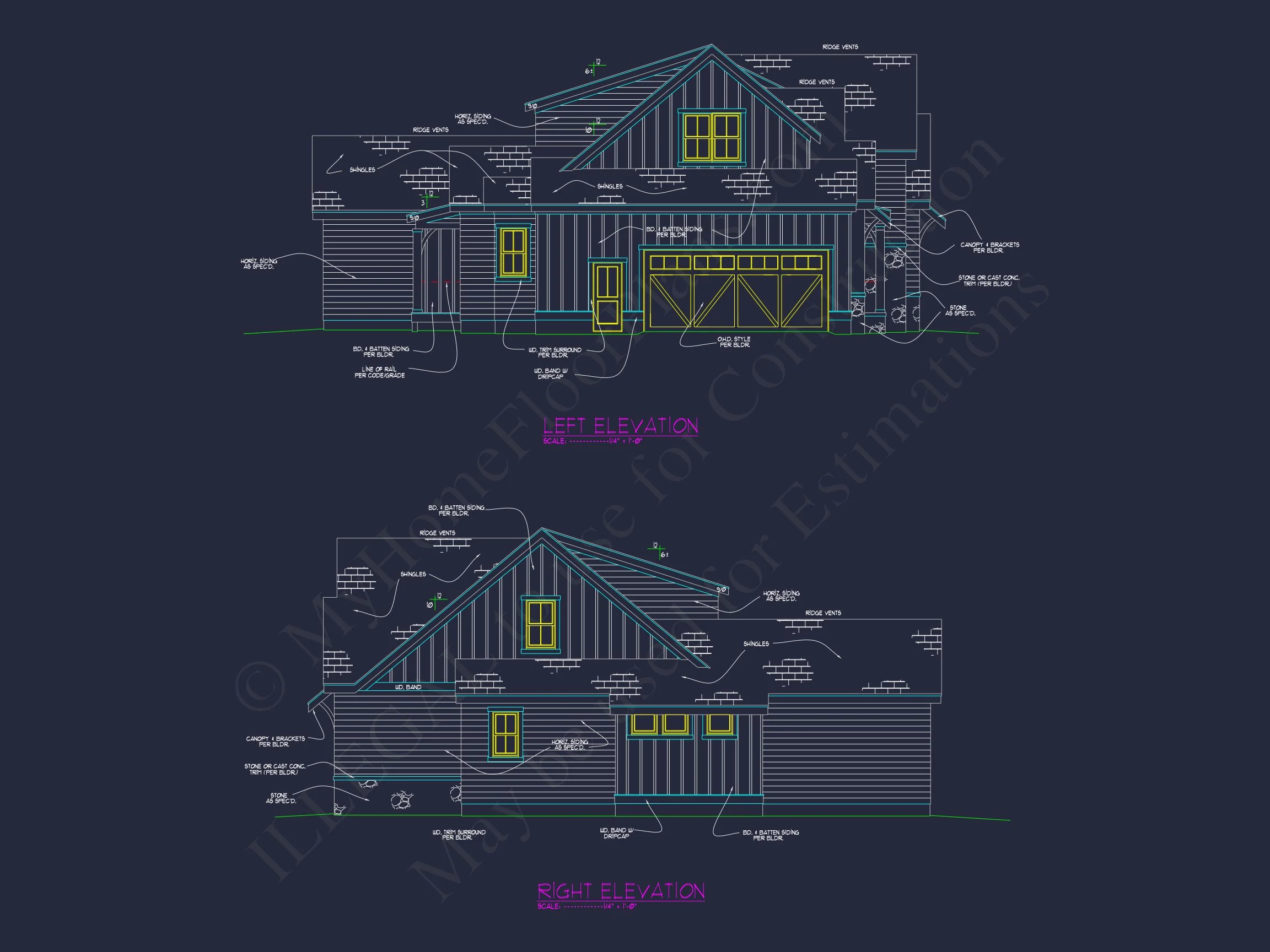 Traditional Farmhouse house Design with Detailed Floor Plan and CAD