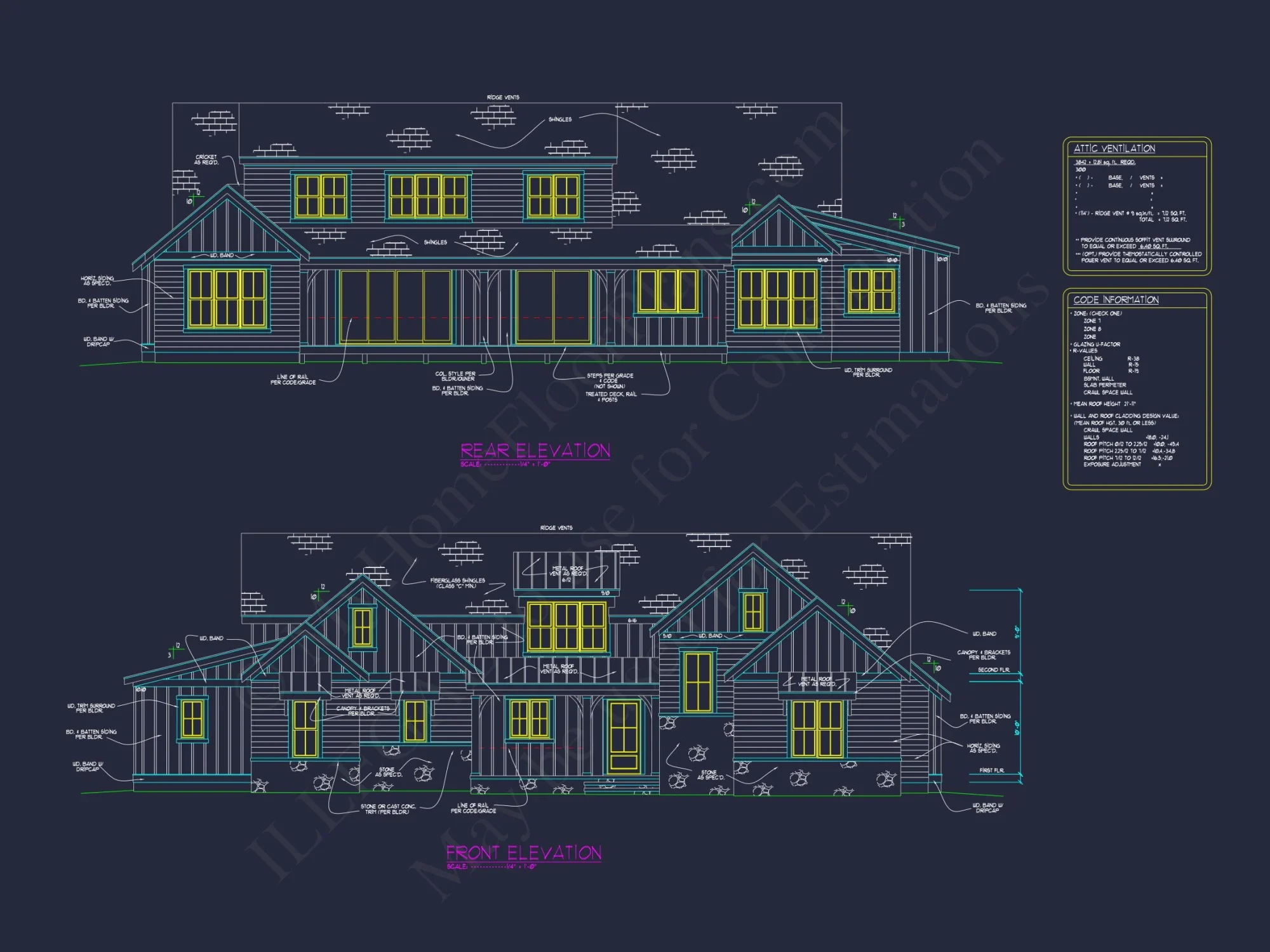 Traditional Farmhouse house Design with Detailed Floor Plan and CAD