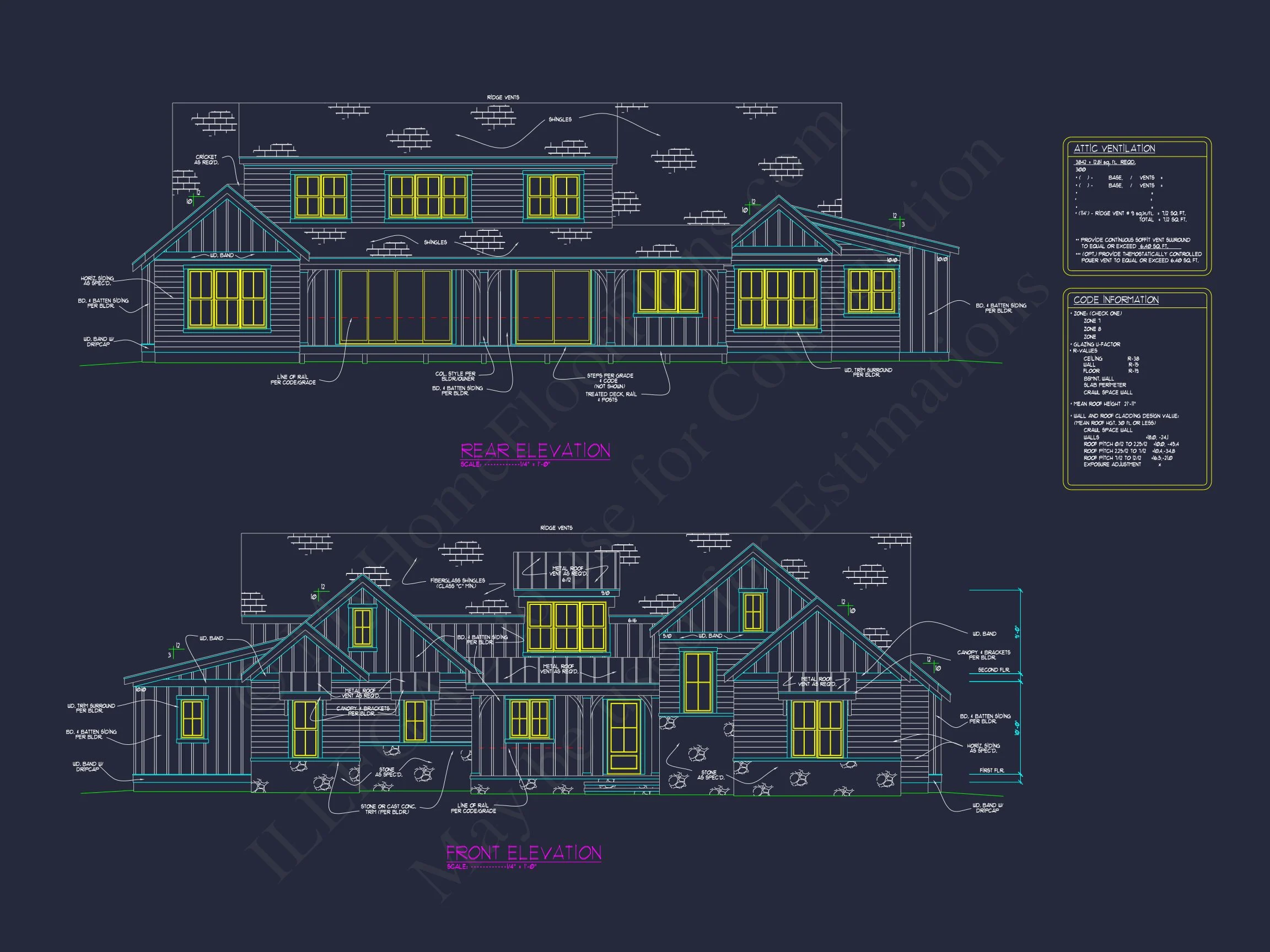 Traditional Farmhouse house Design with Detailed Floor Plan and CAD