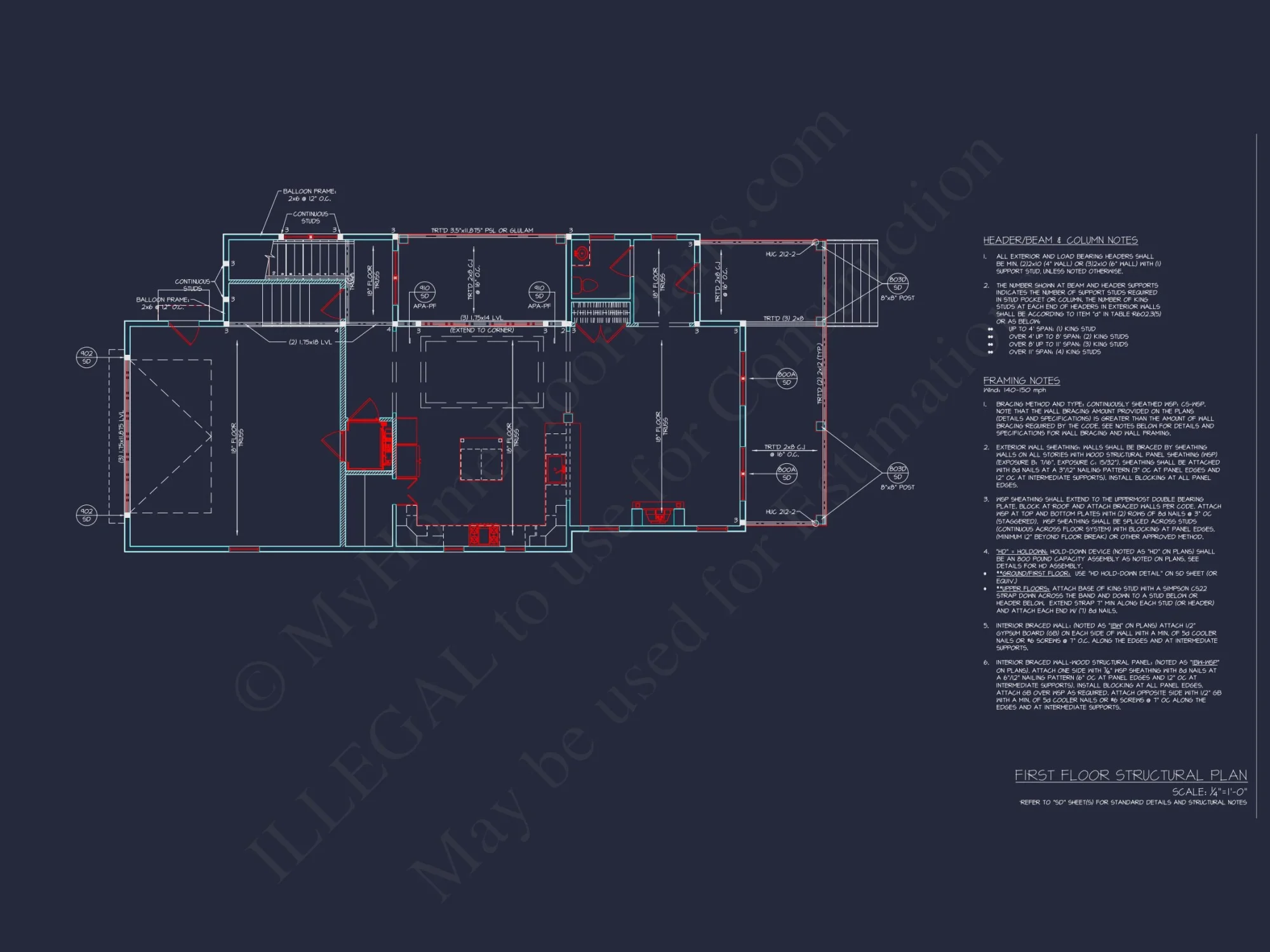 Modern house Plan with Detailed CAD Blueprint and Architecture