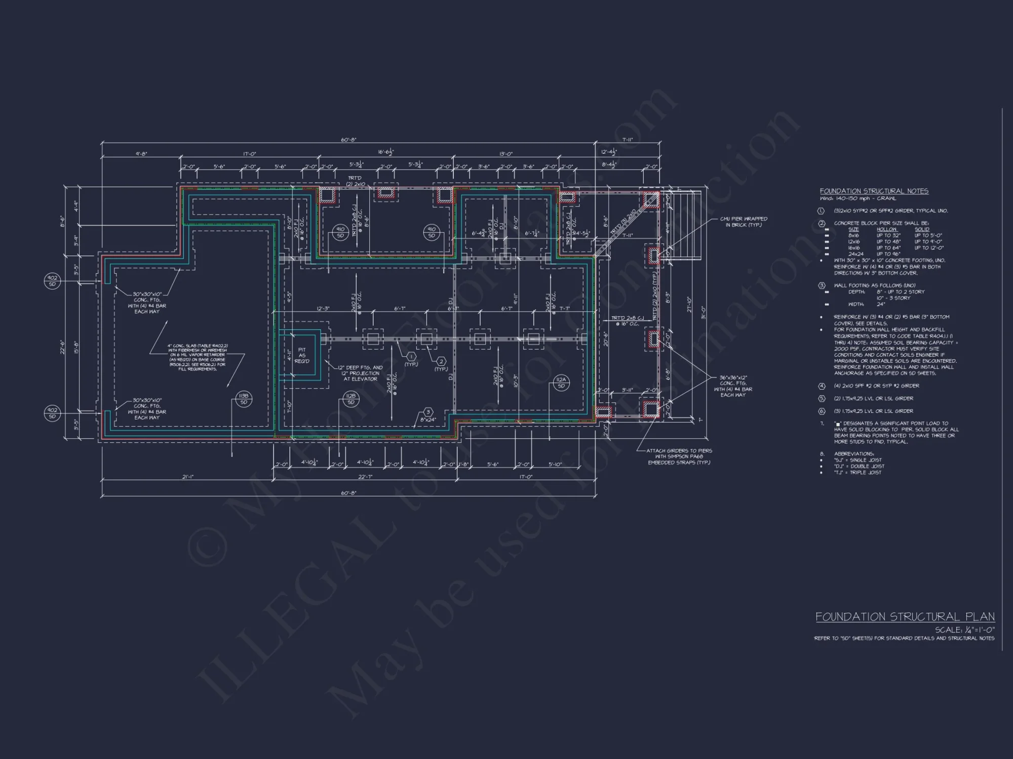 Modern house Plan with Detailed CAD Blueprint and Architecture