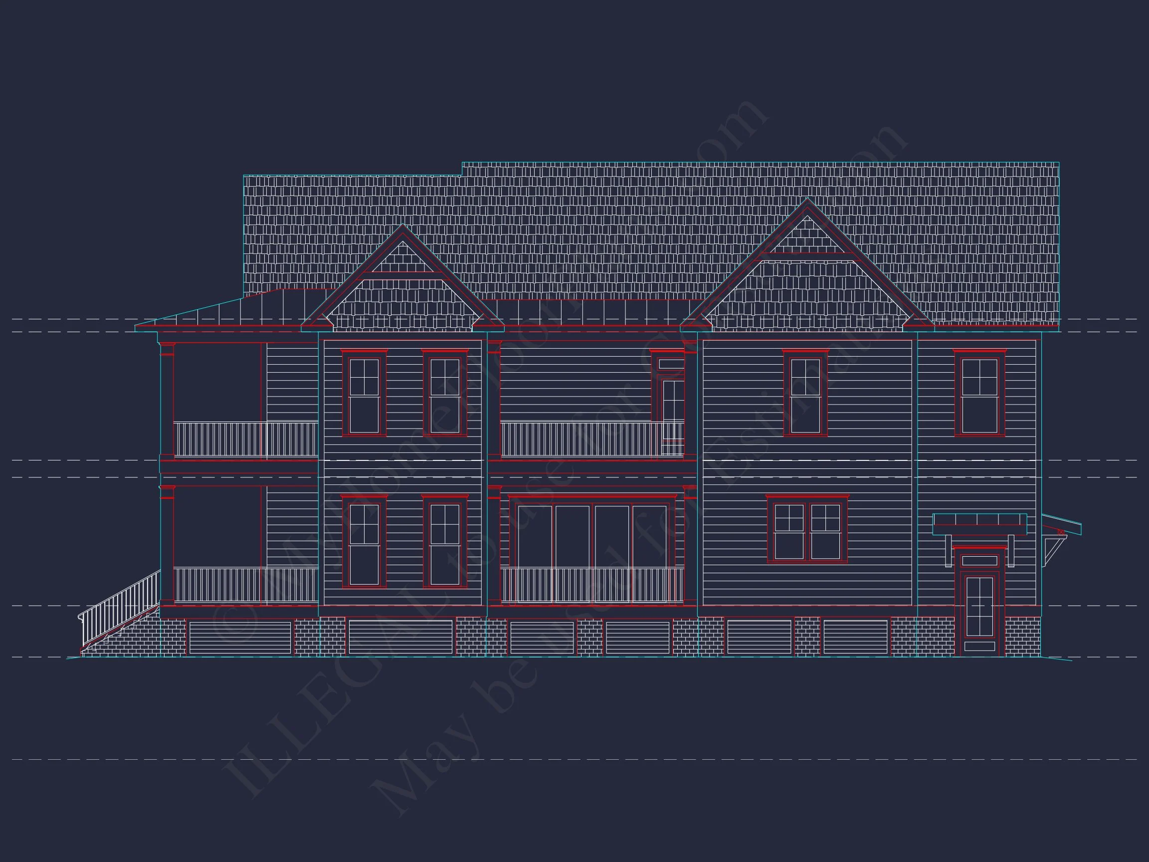 Modern house Plan with Detailed CAD Blueprint and Architecture