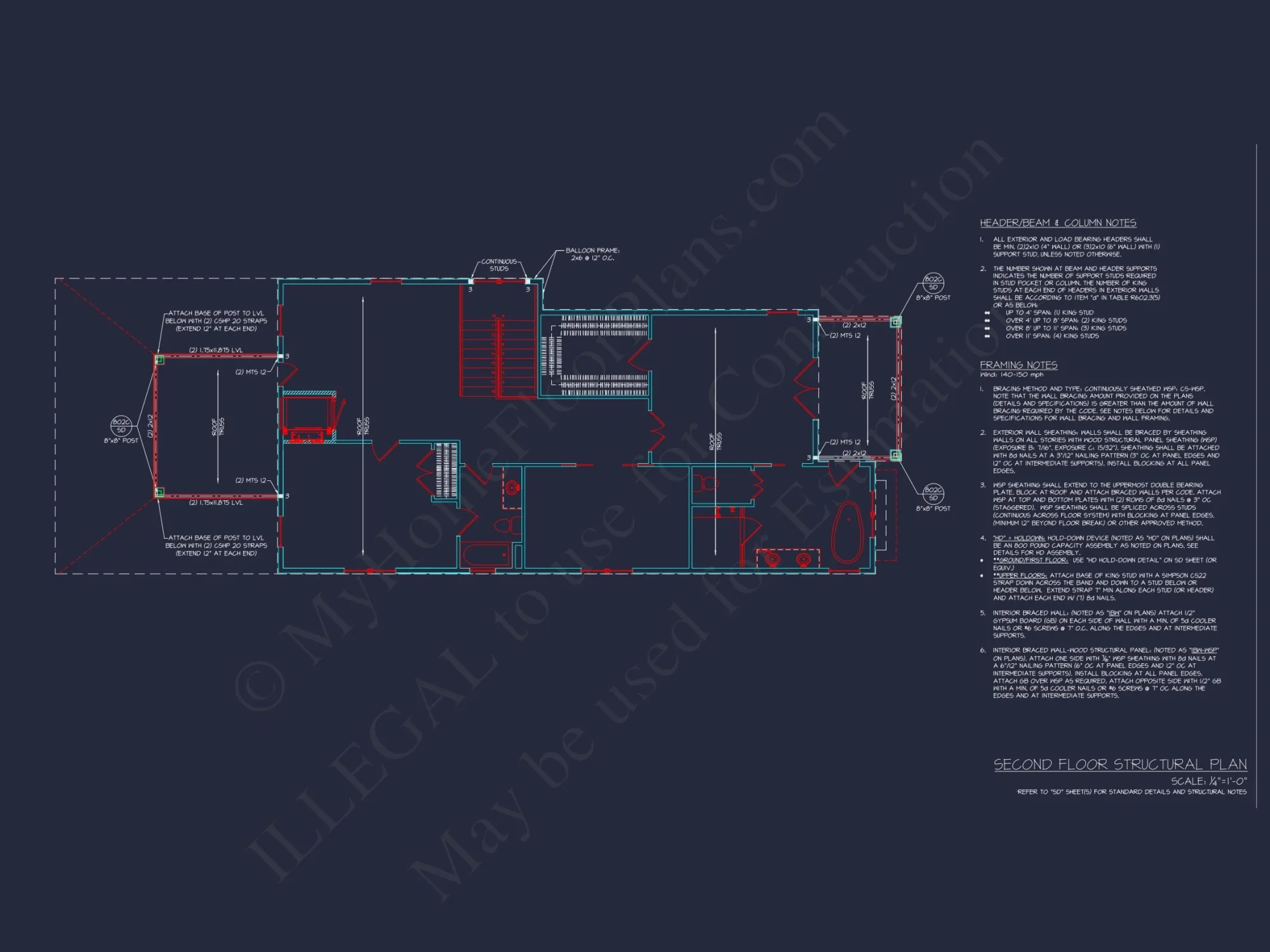 Modern 2-Story house Plan with CAD Blueprint & Designs
