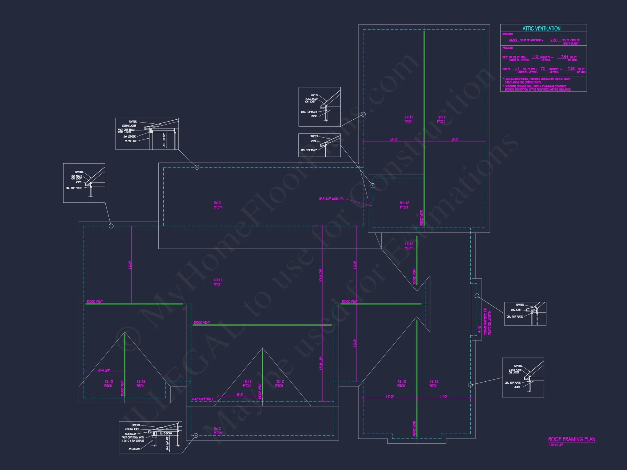 Spacious house Plan with 1.5 Floors, CAD Design & Features