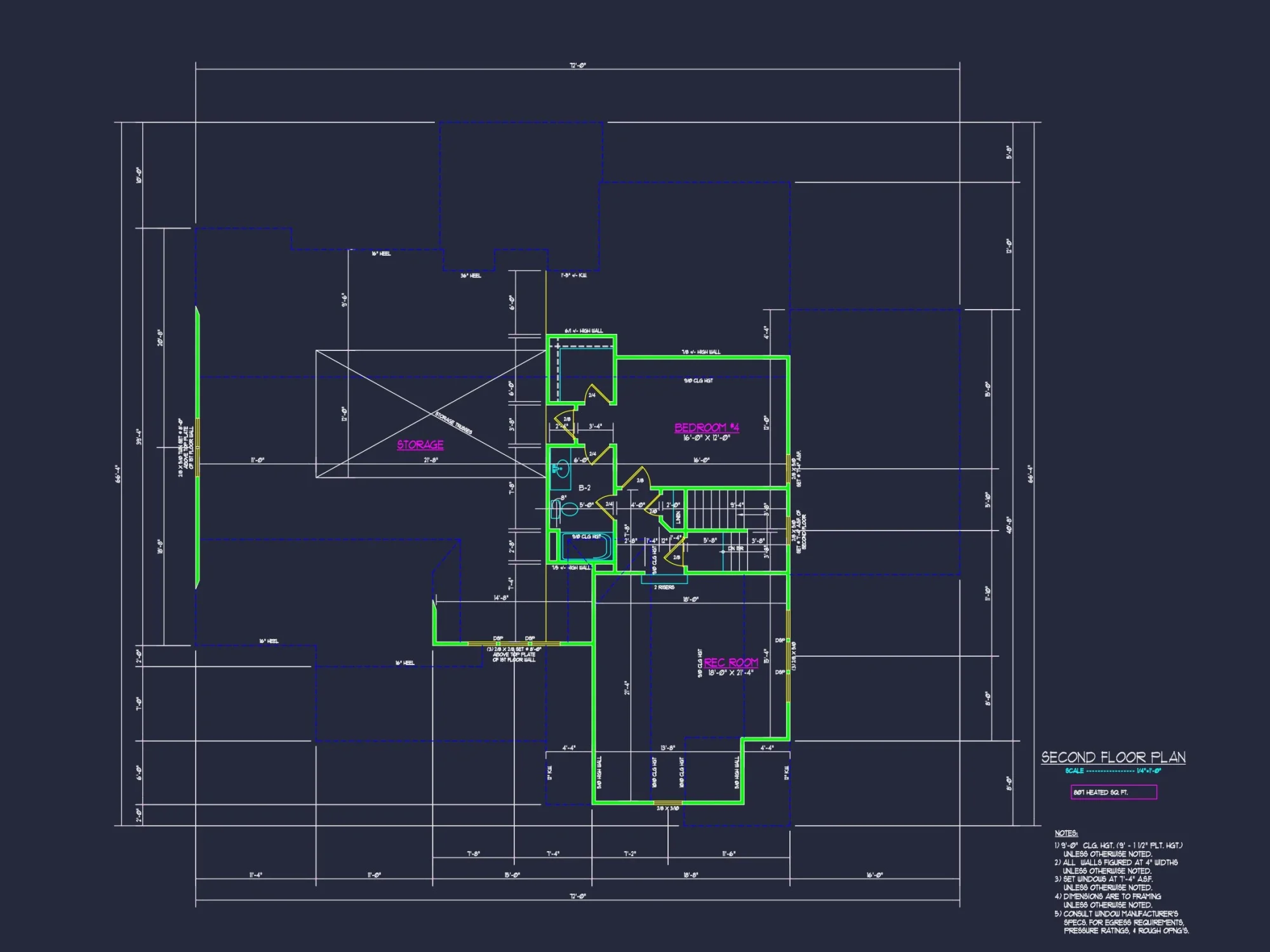 Spacious Craftsman house Floor Plan with CAD Architecture