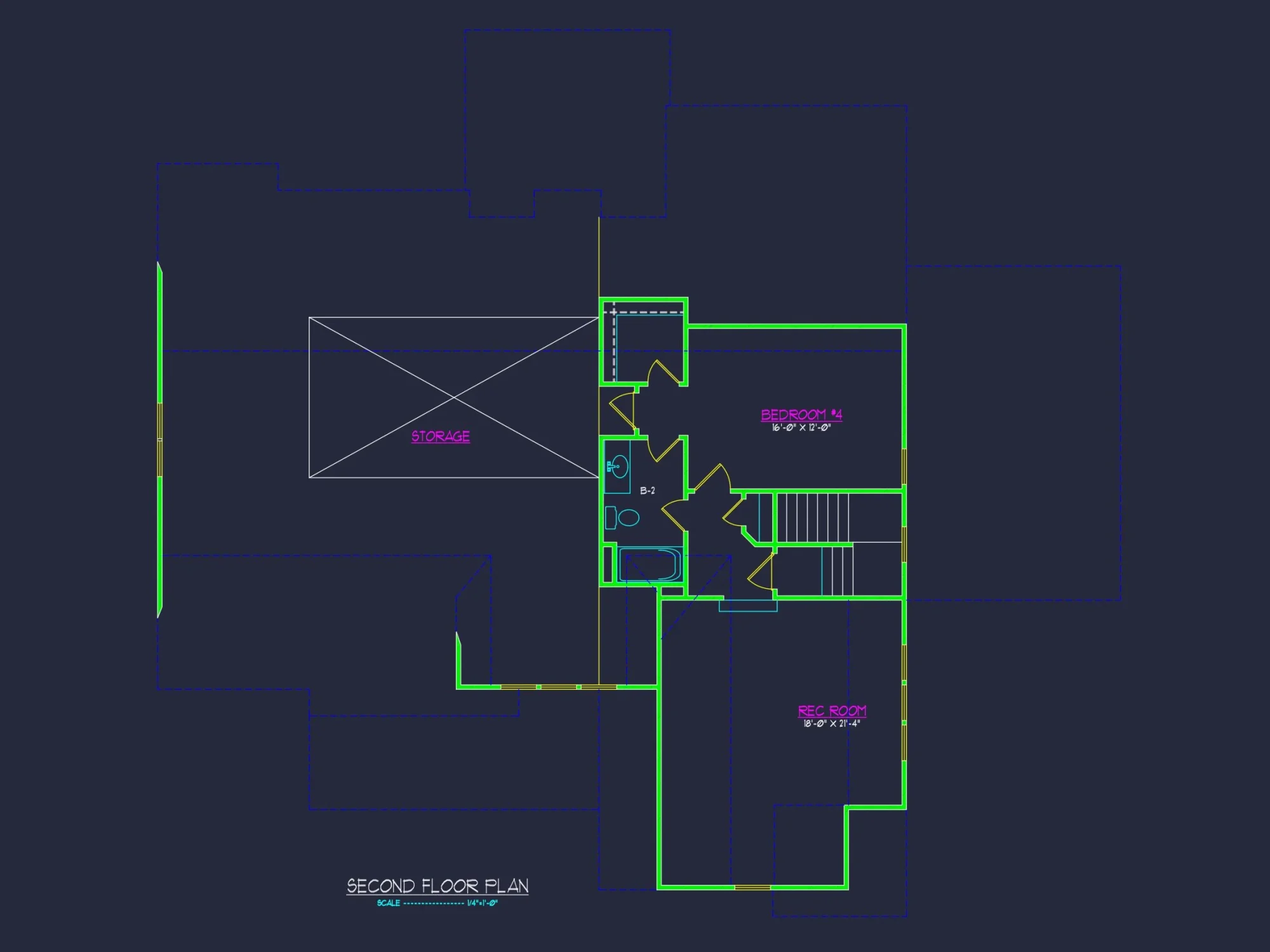 Spacious Craftsman house Floor Plan with CAD Architecture