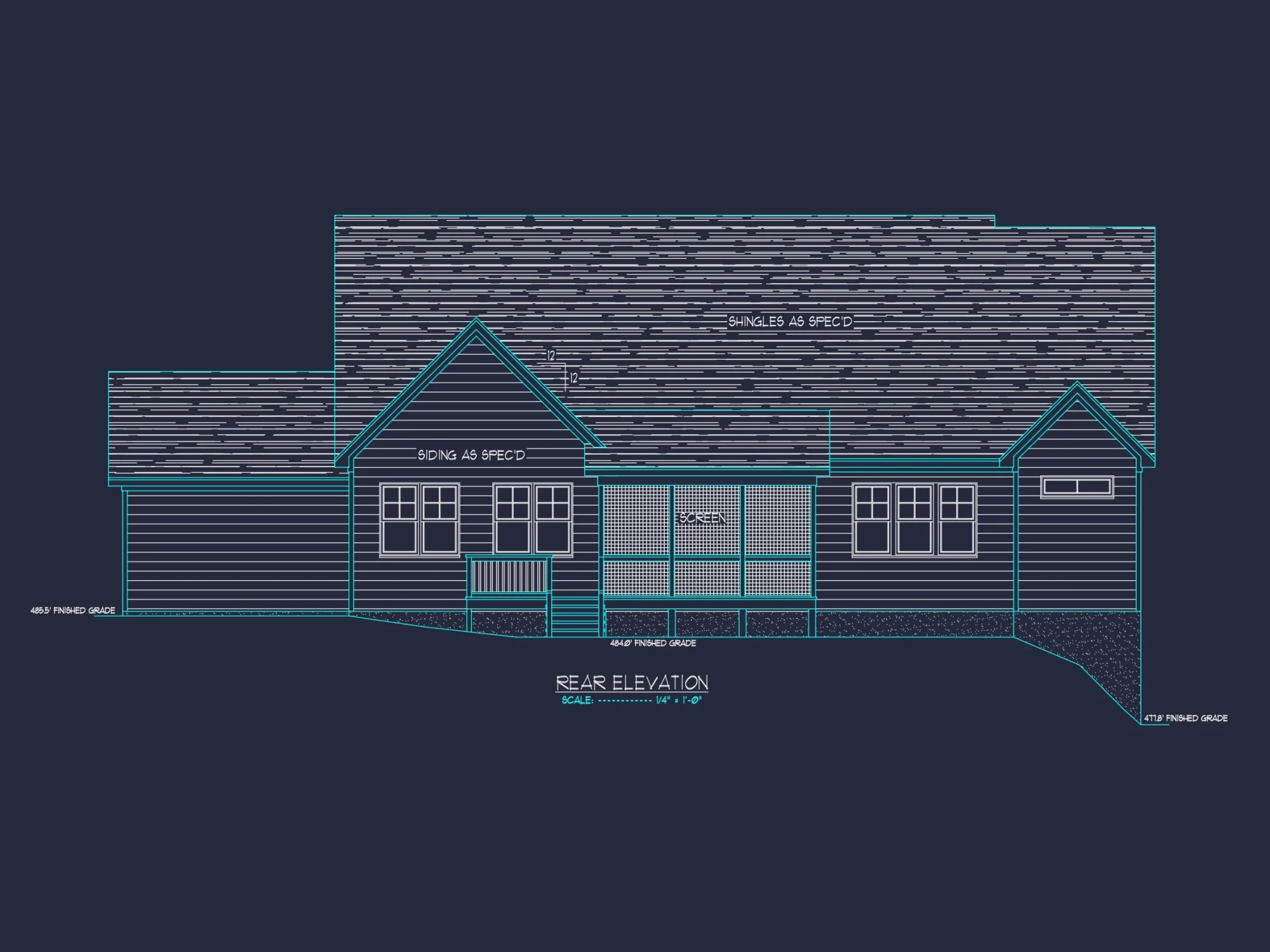 Spacious Craftsman house Floor Plan with CAD Architecture