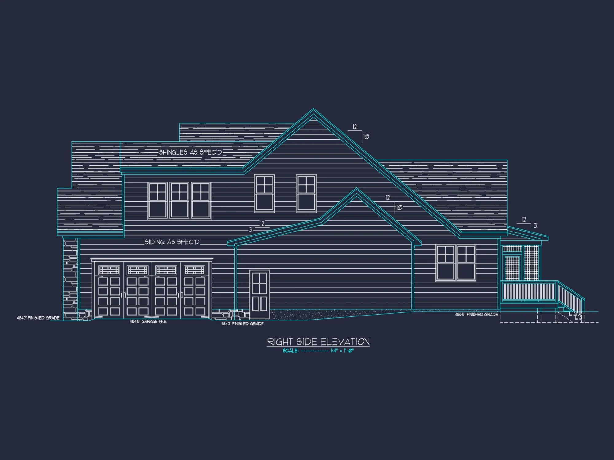 Spacious Craftsman house Floor Plan with CAD Architecture