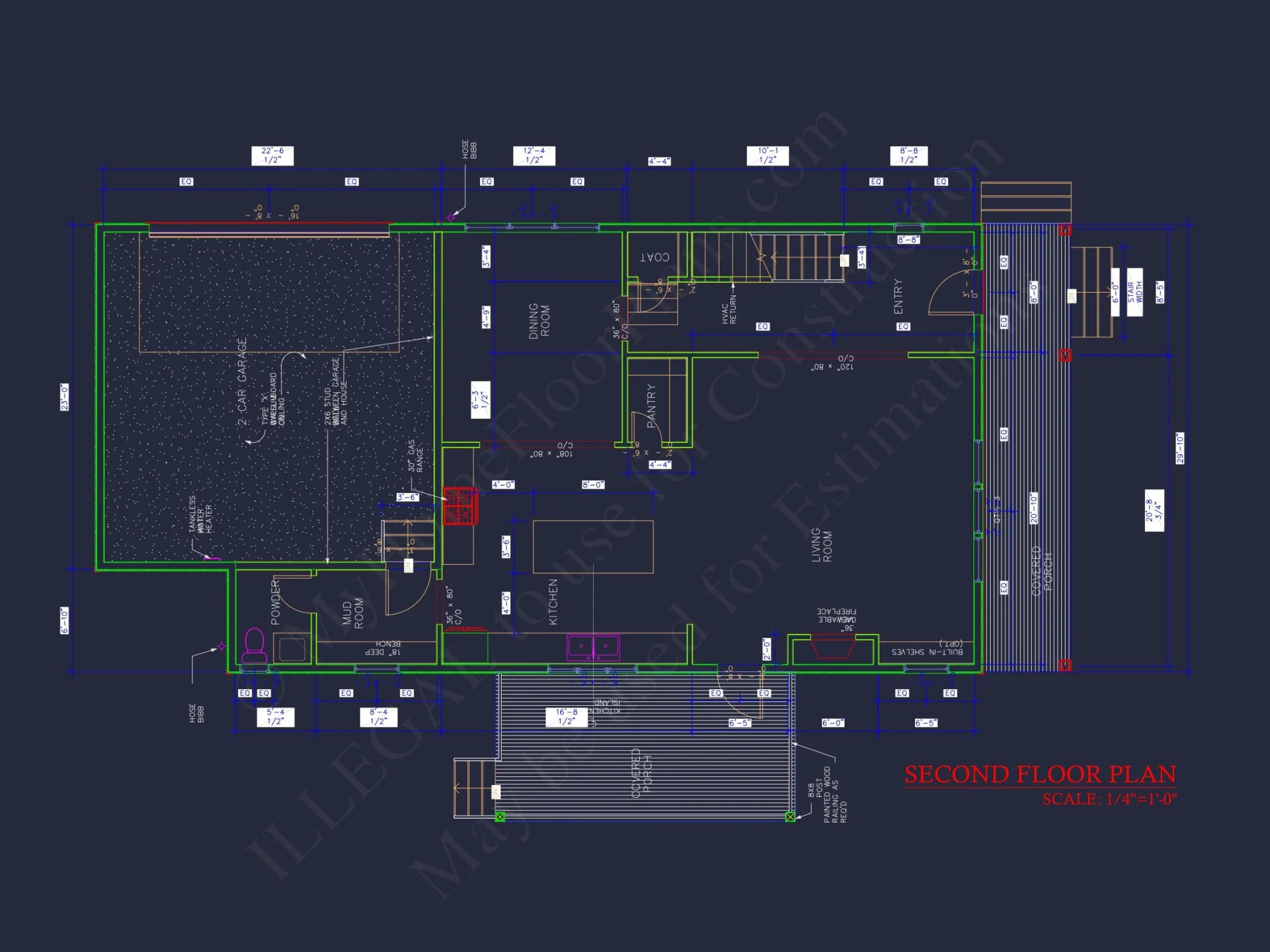 Modern house Floor Plan with Detailed CAD Architecture Designs