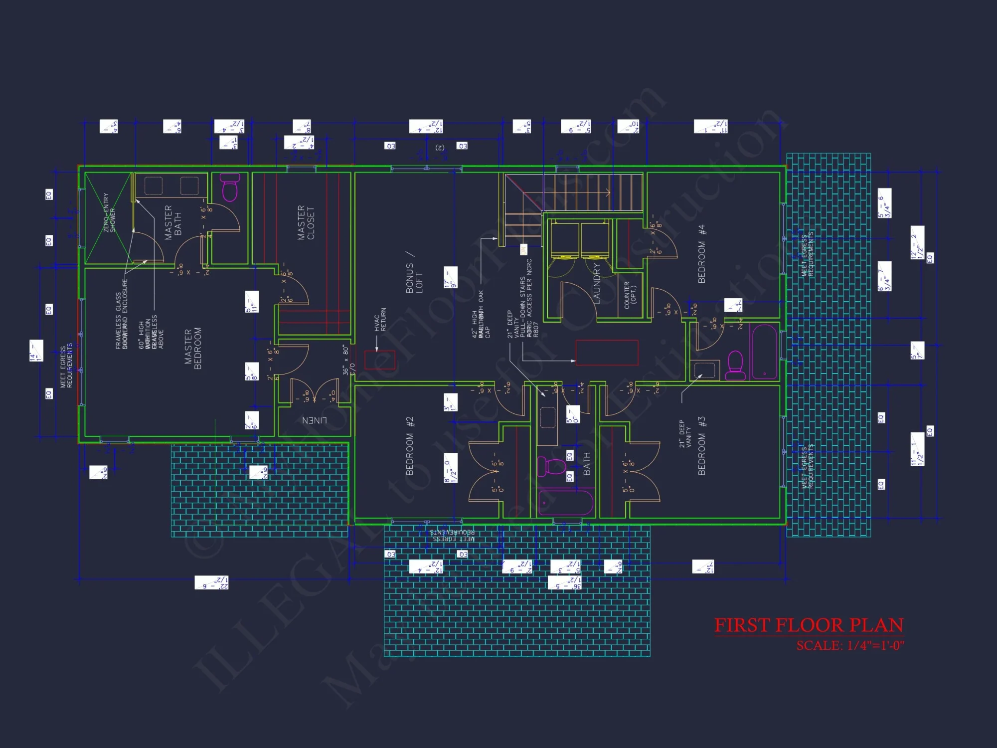 Modern house Floor Plan with Detailed CAD Architecture Designs