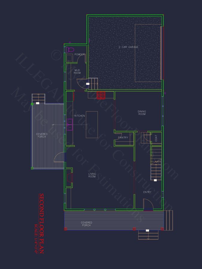 Modern house Floor Plan with Detailed CAD Architecture Designs